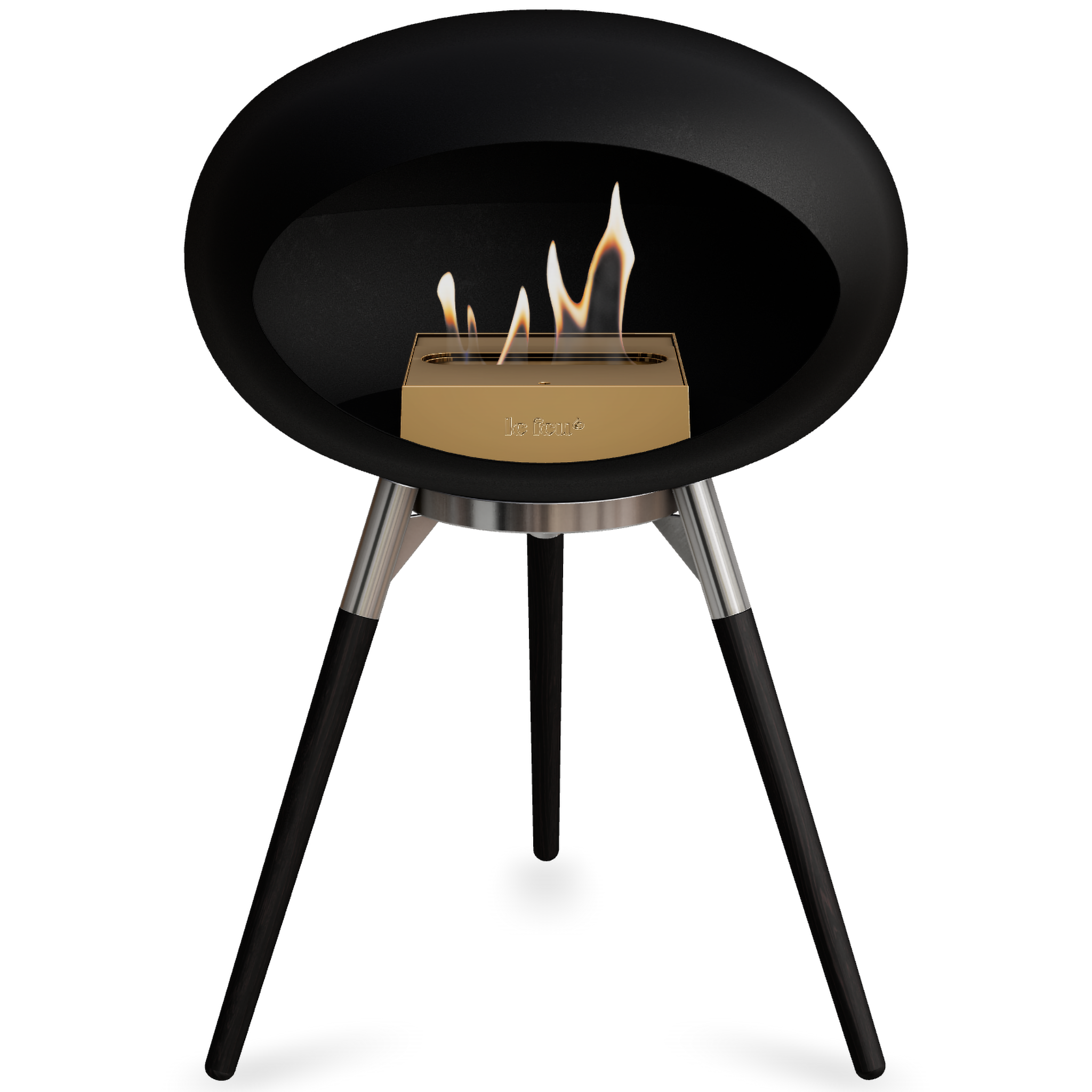 Ground Wood Low Black Bio Fireplace