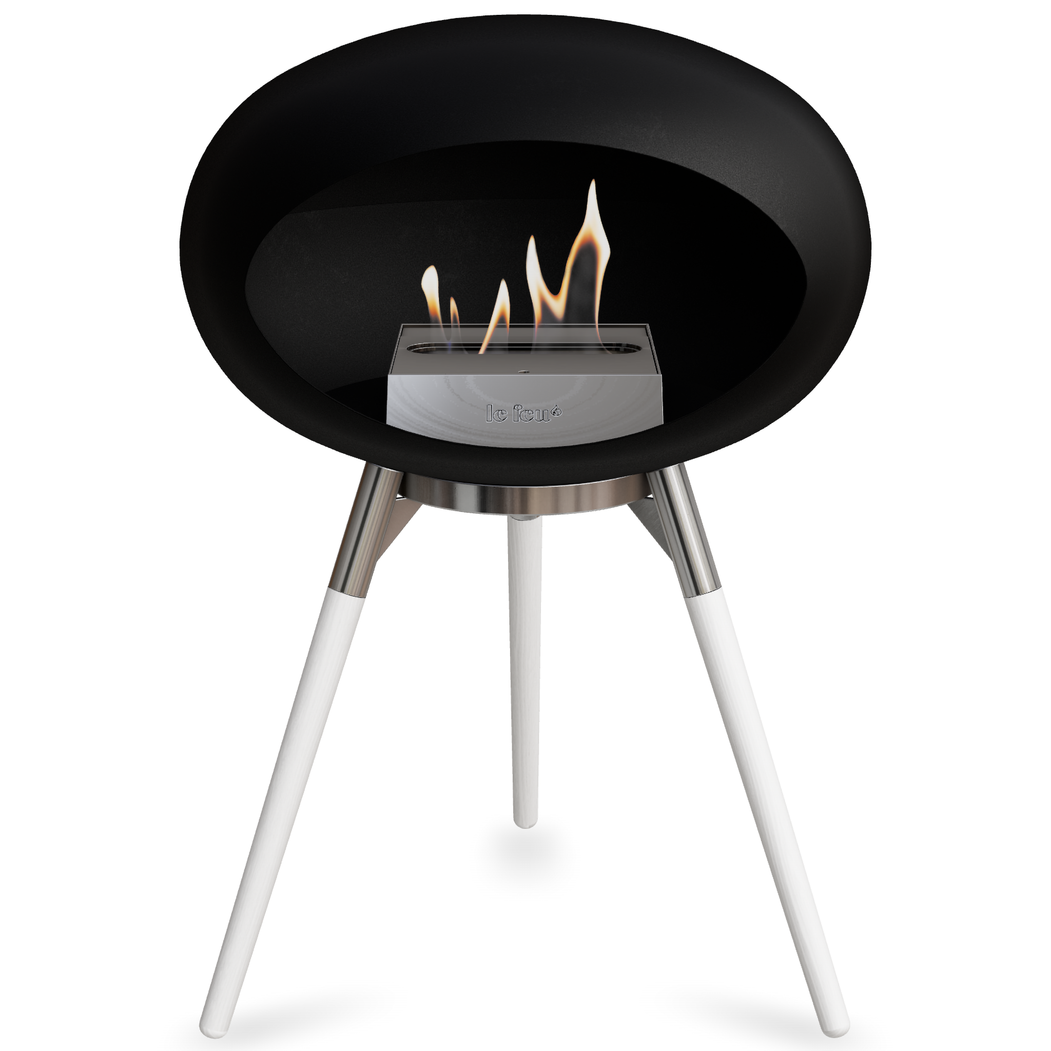 Ground Wood Low Black Bio Fireplace
