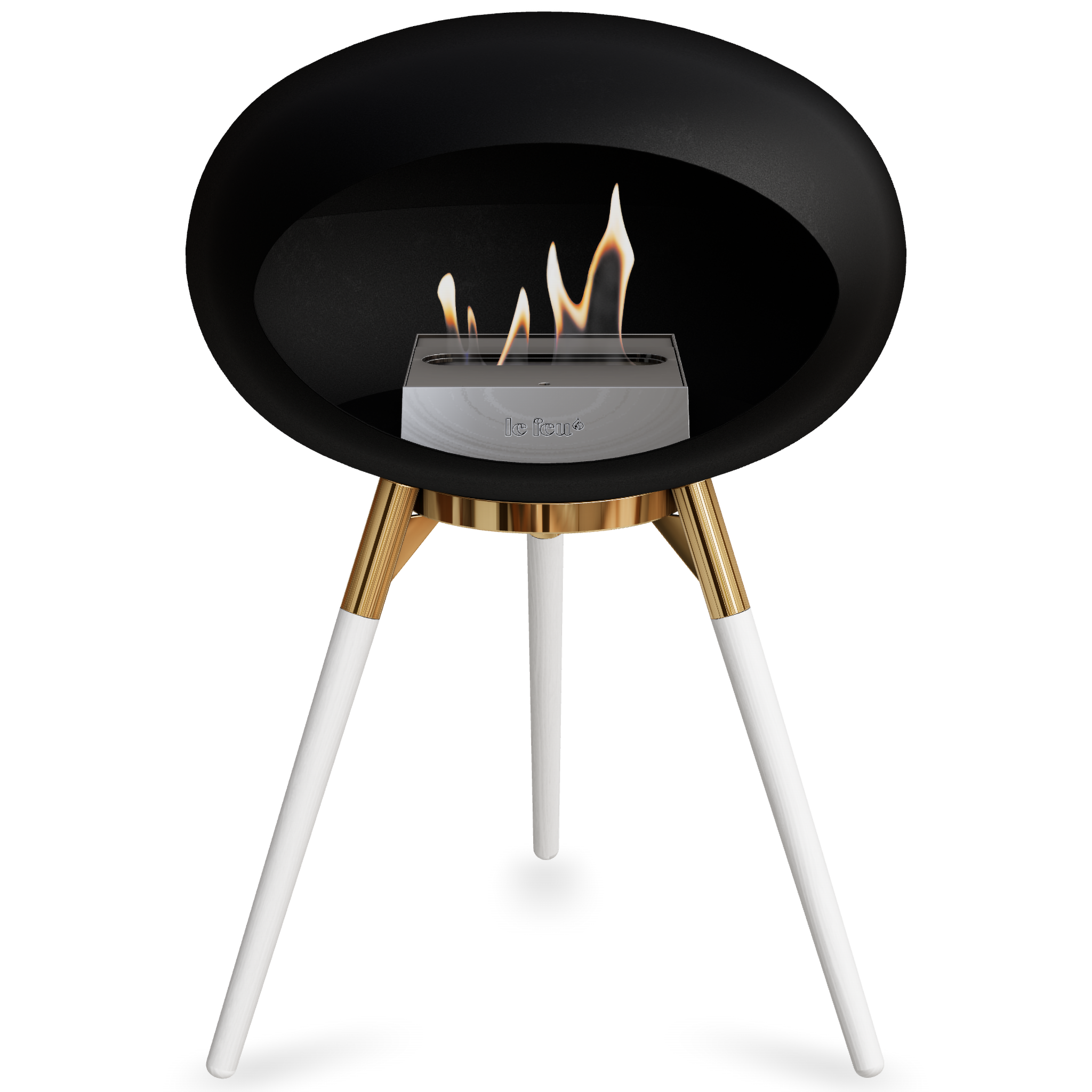Ground Wood Low Black Bio Fireplace