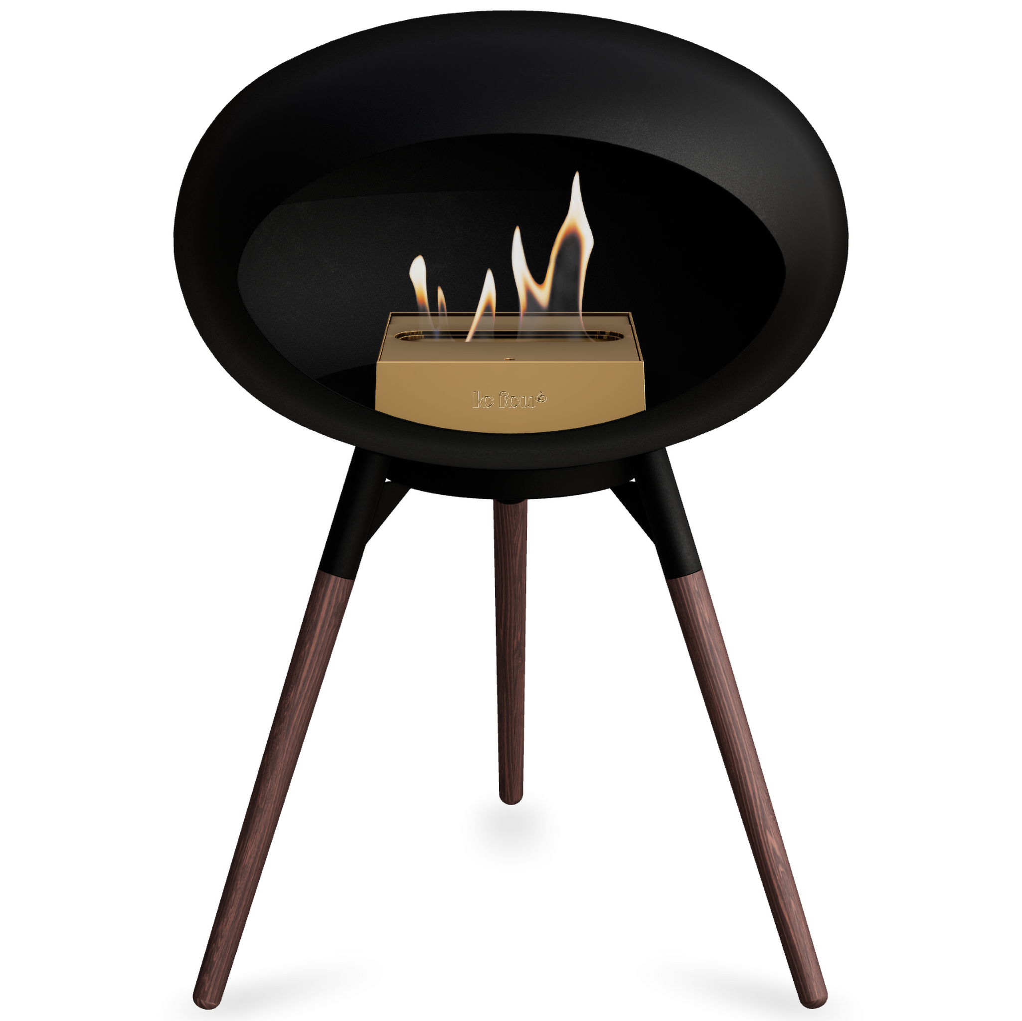 Ground Wood Low Black Bio Fireplace
