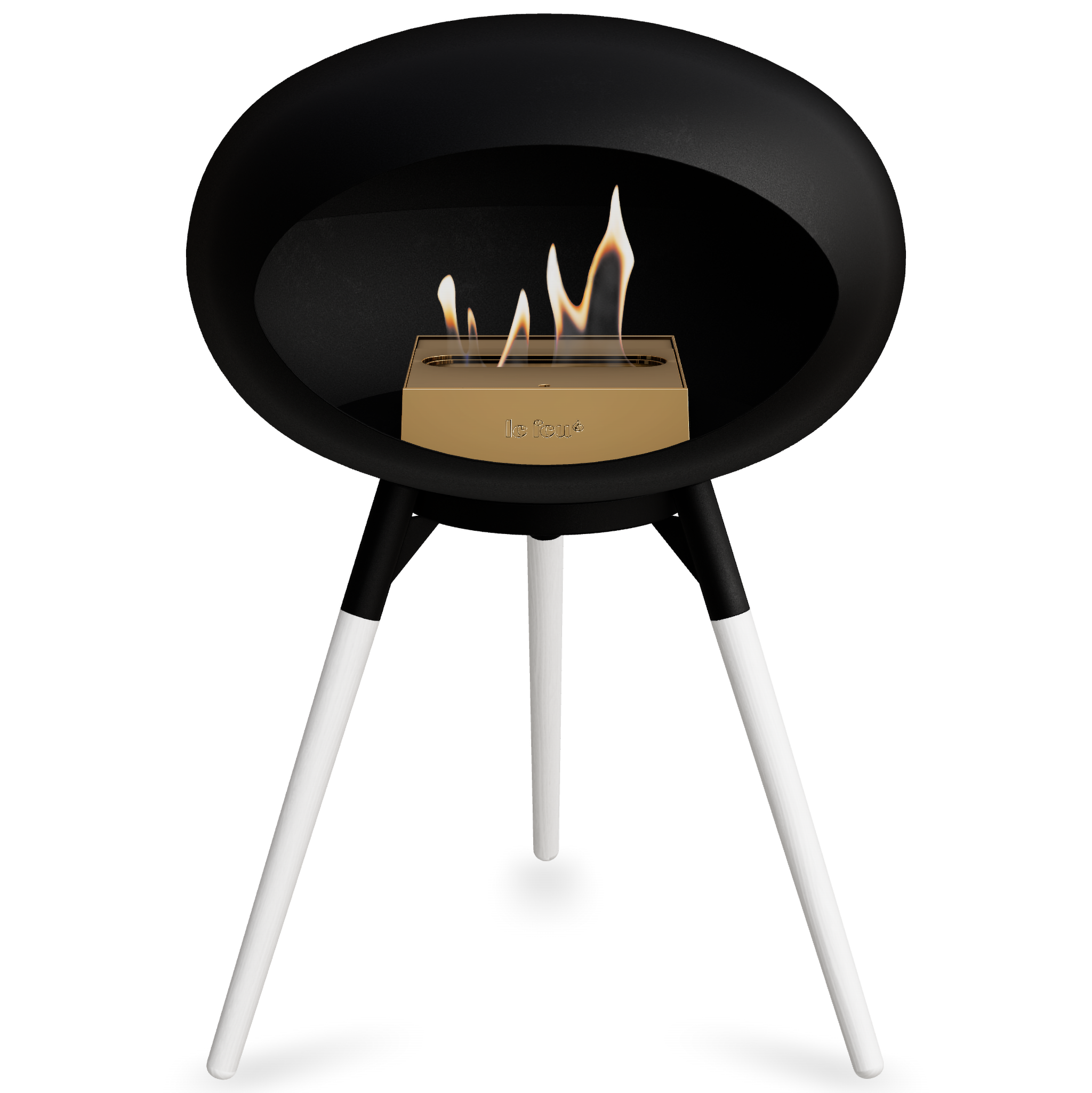 Ground Wood Low Black Bio Fireplace