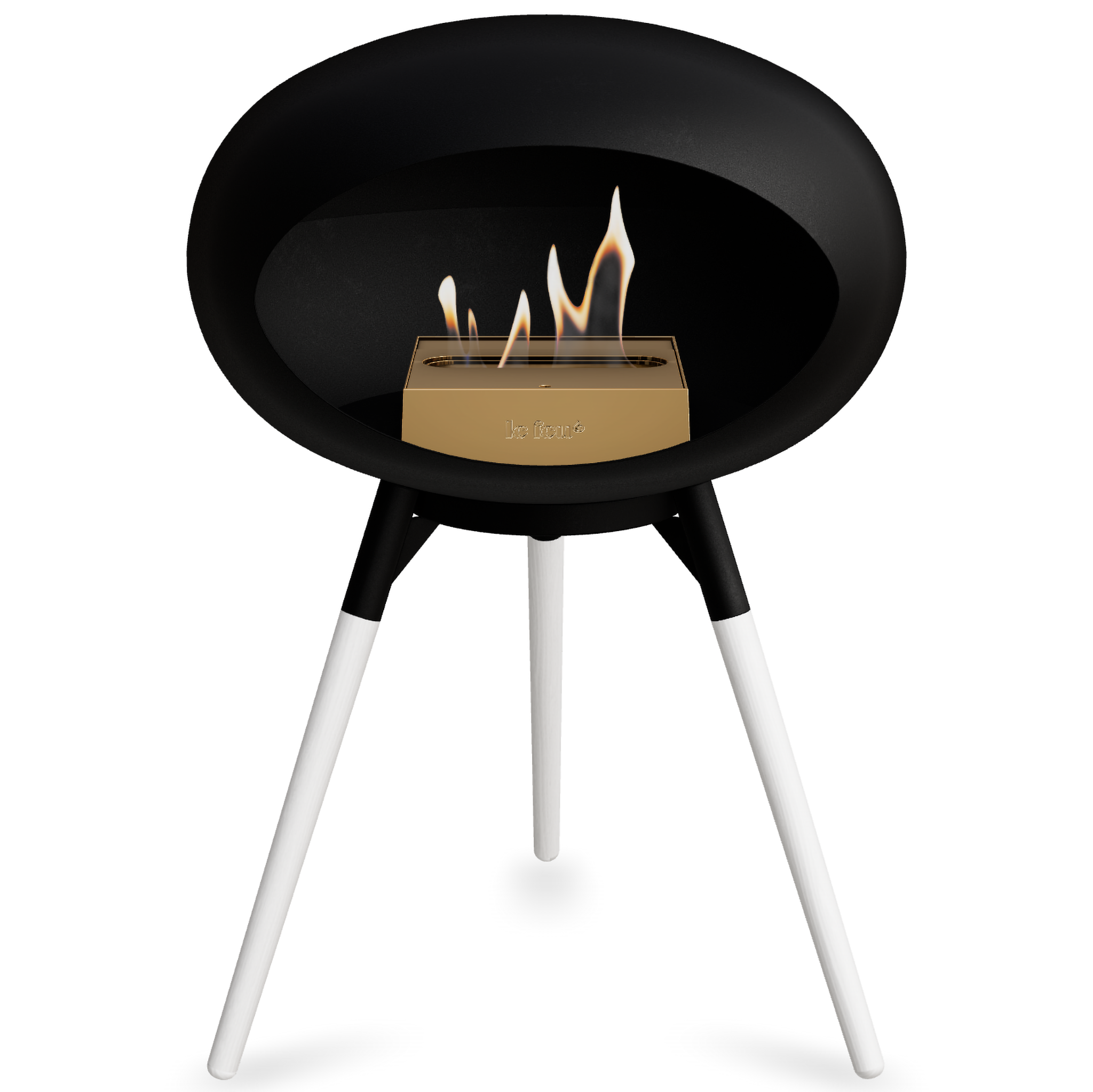 Ground Wood Low Black Bio Fireplace