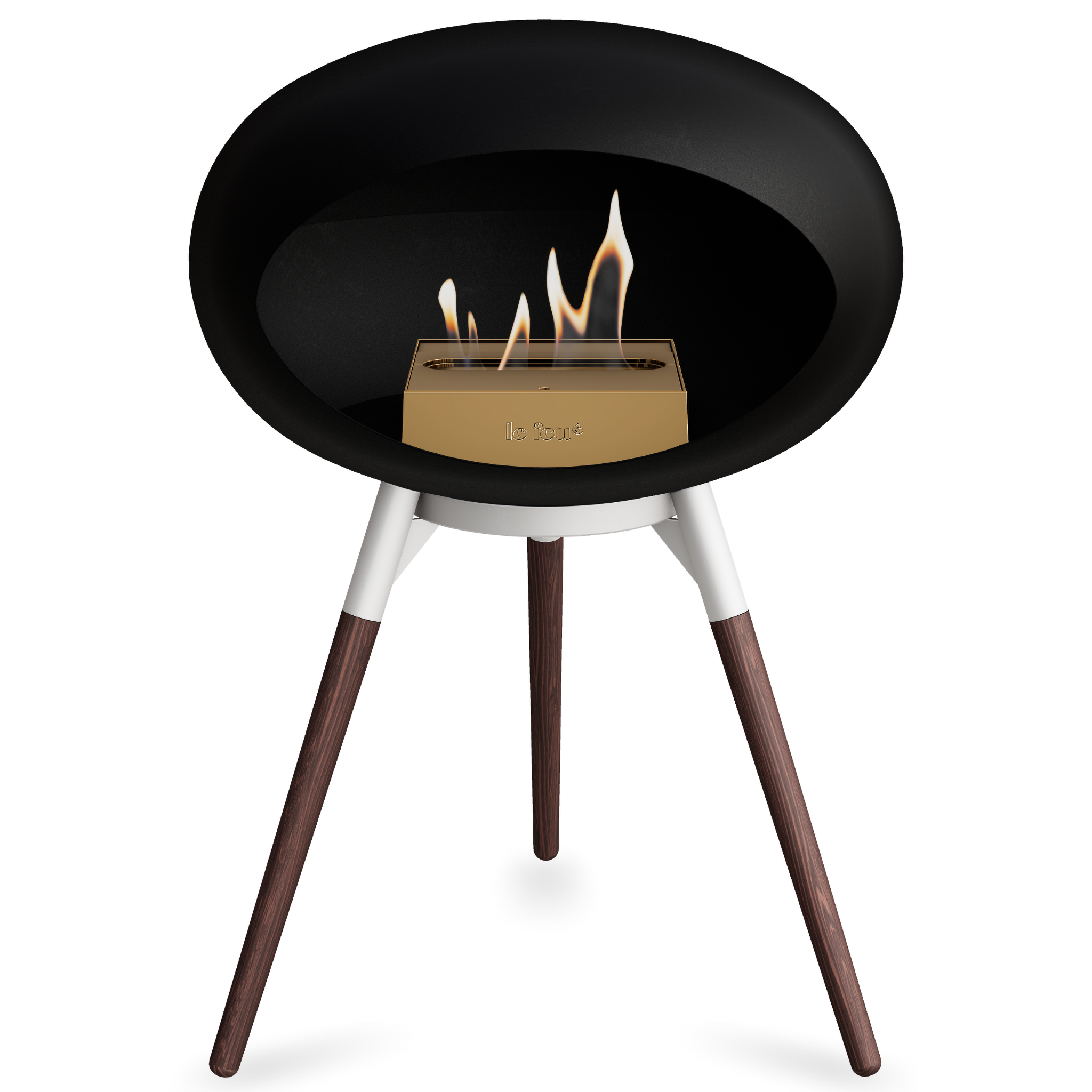 Ground Wood Low Black Bio Fireplace