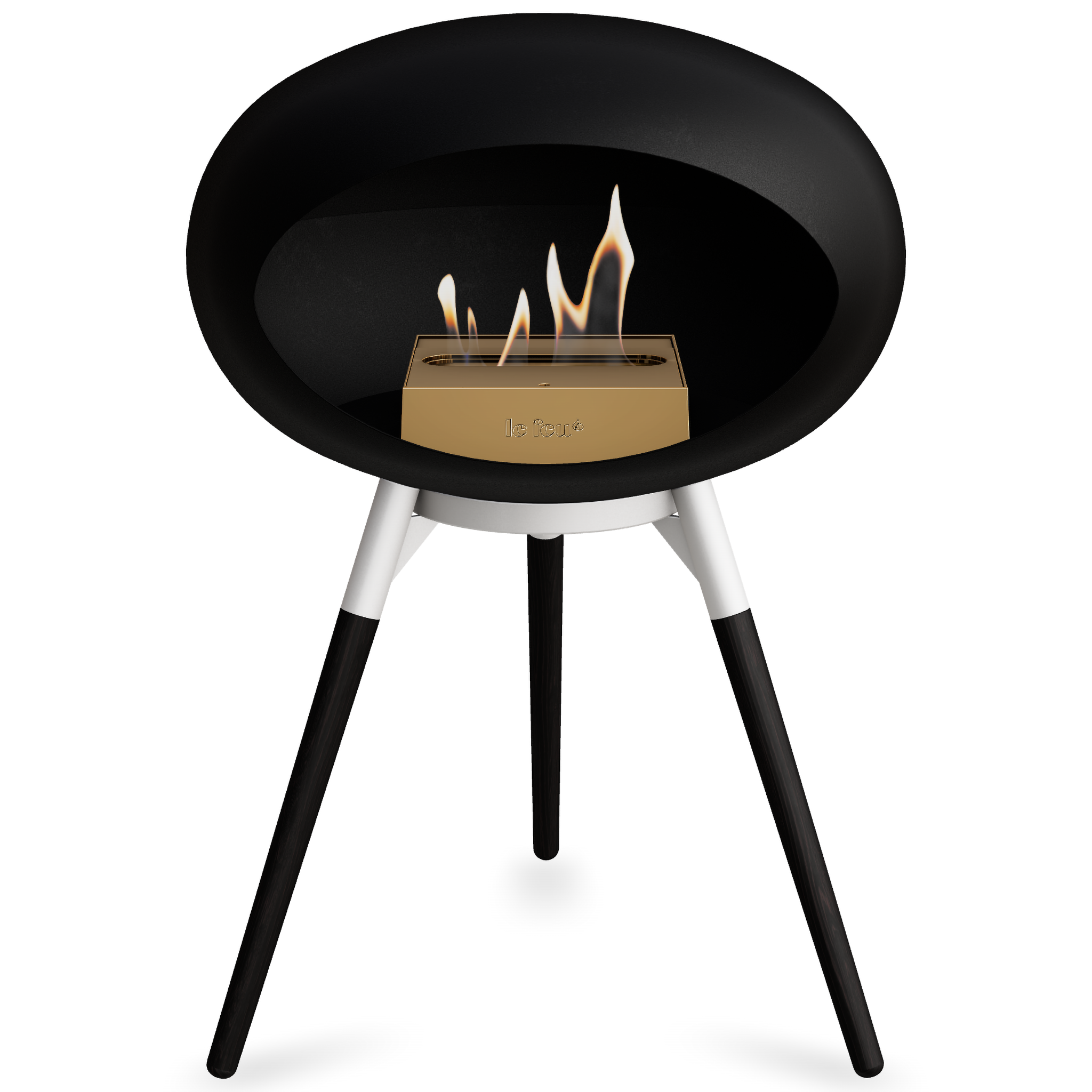 Ground Wood Low Black Bio Fireplace
