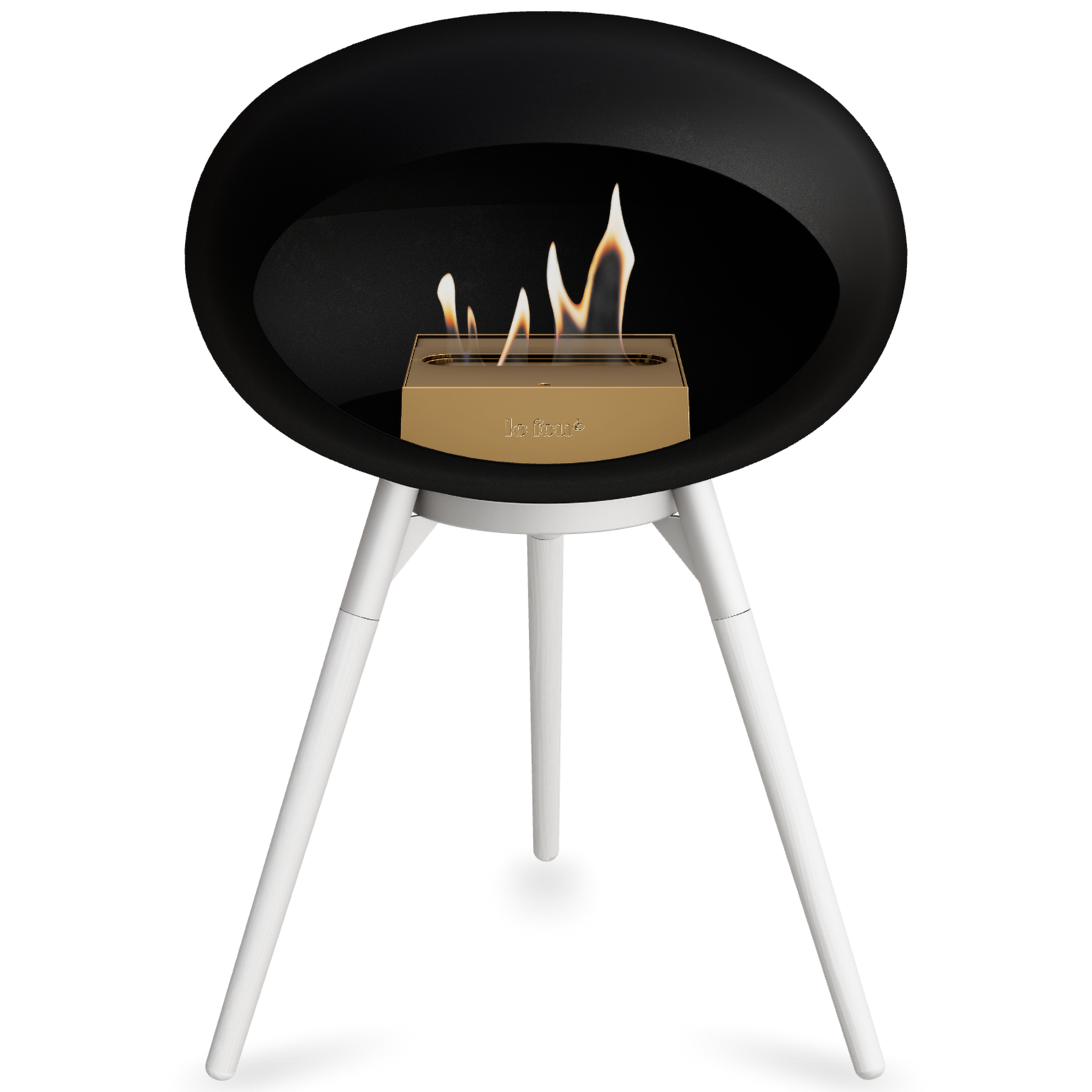 Ground Wood Low Black Bio Fireplace