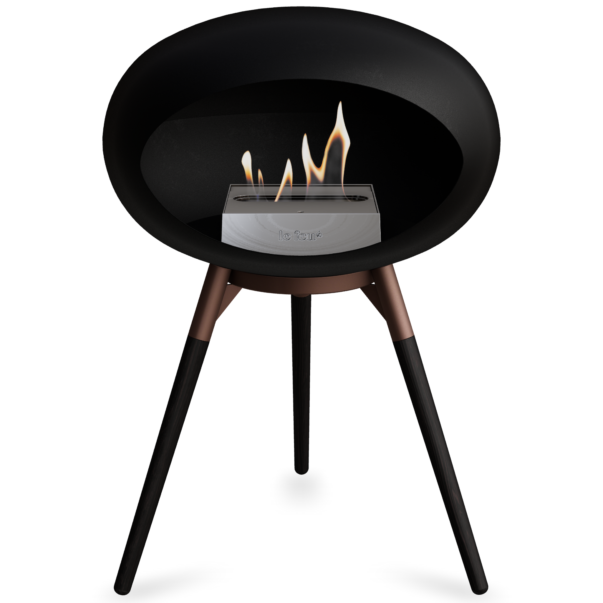 Ground Wood Low Black Bio Fireplace