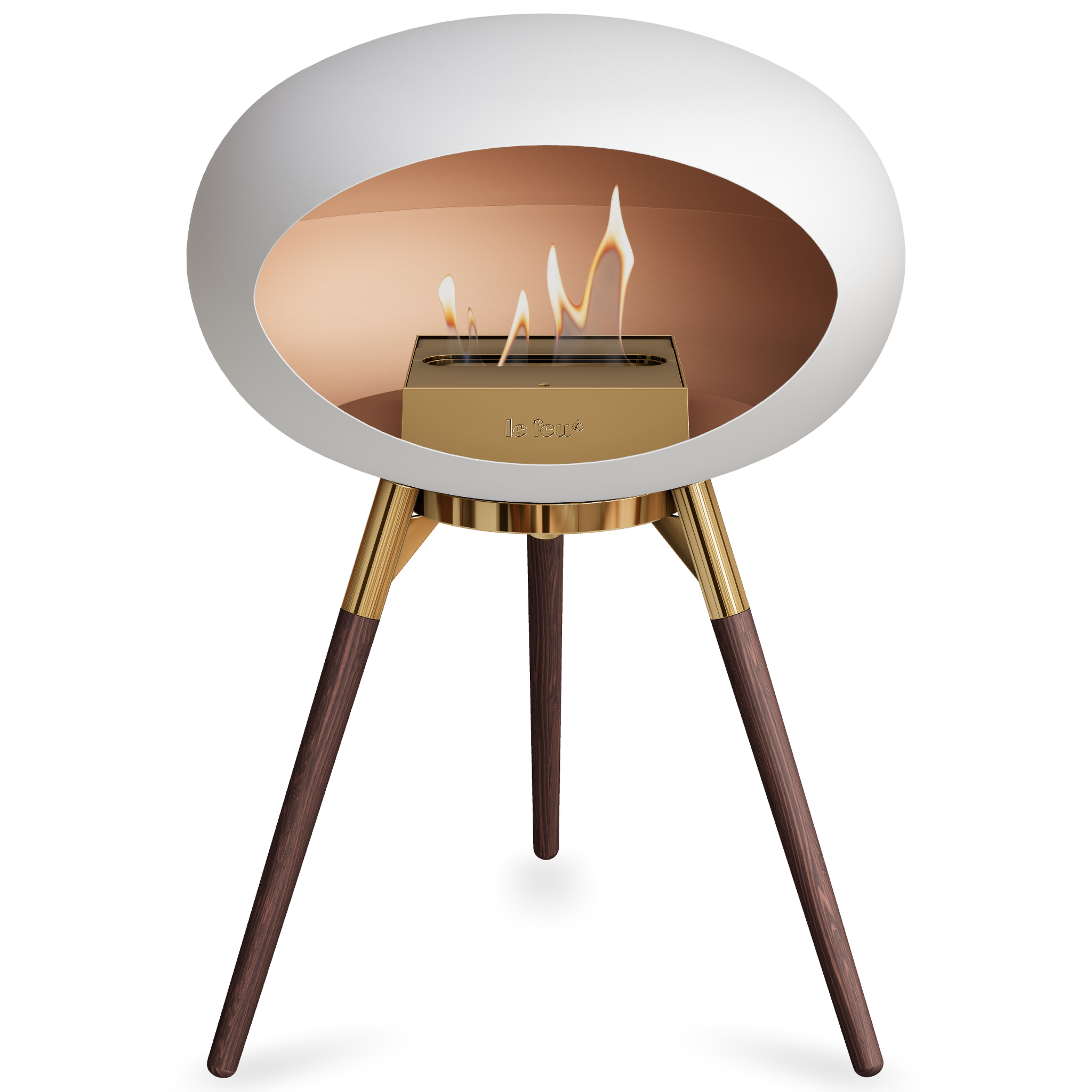 Ground Wood Low White Bio Fireplace
