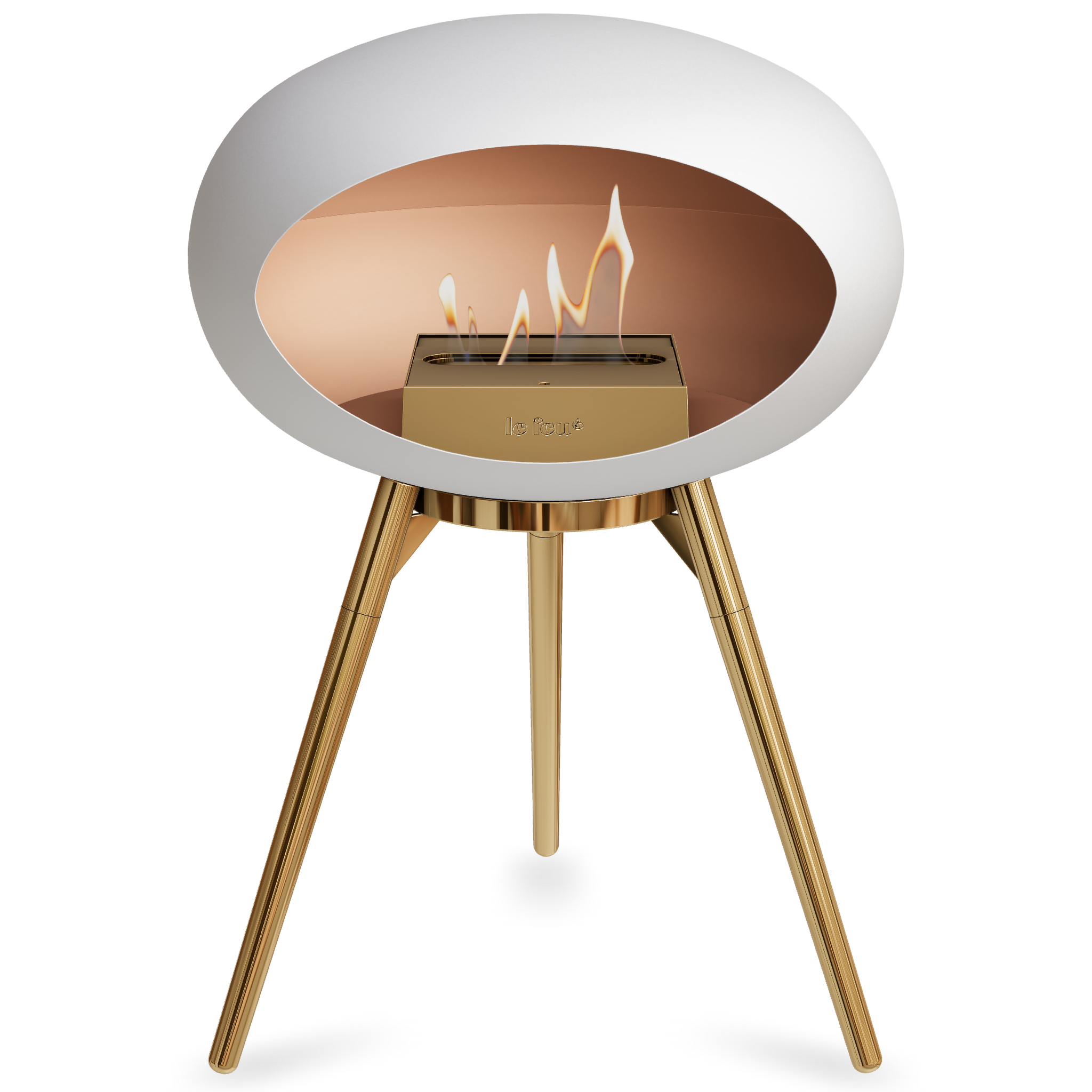 Ground Wood Low White Bio Fireplace