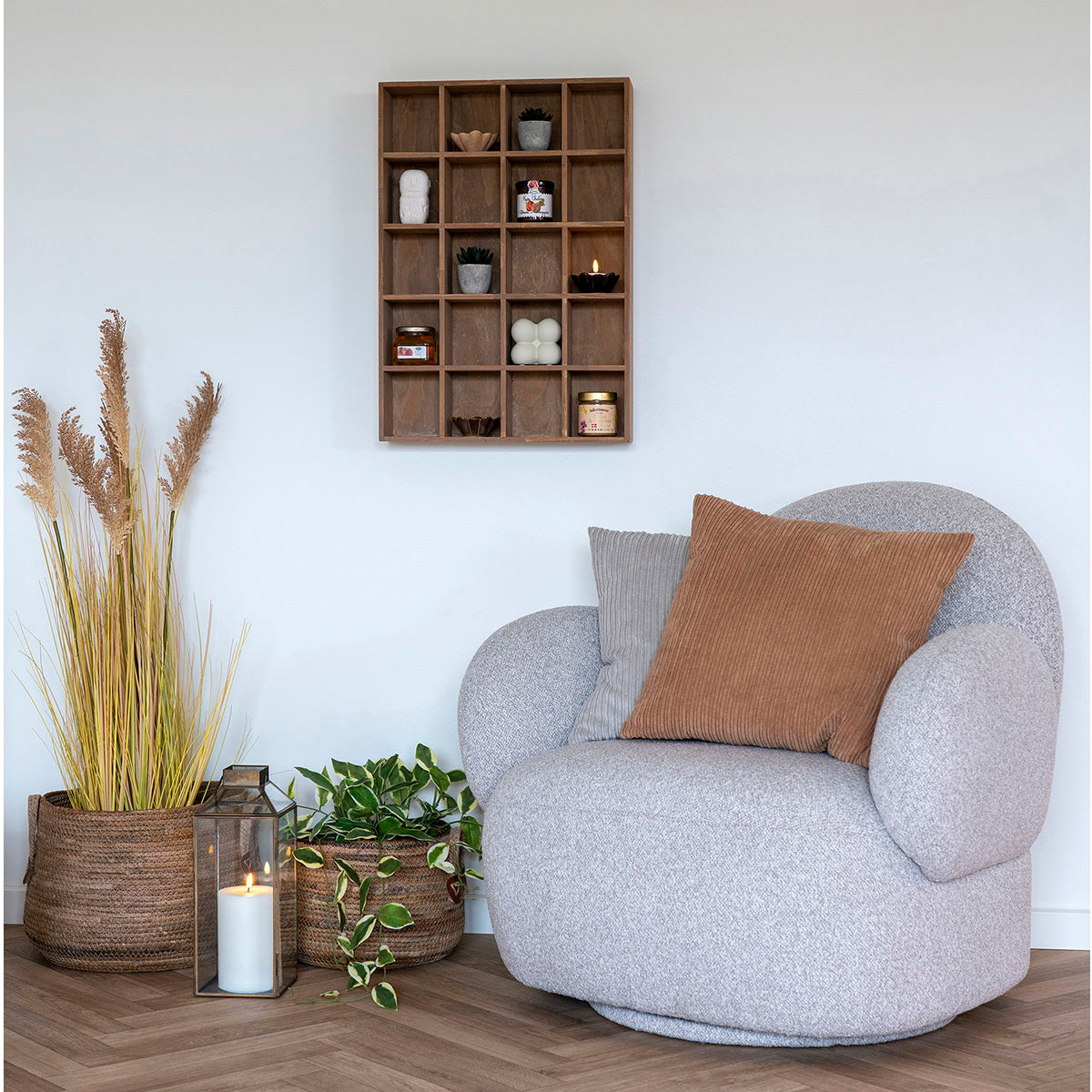 Messina Light Grey Boucle Swivel Lounge Chair - WOO .Design