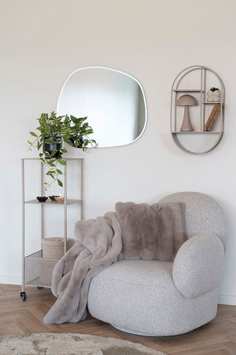 Messina Light Grey Boucle Swivel Lounge Chair - WOO .Design