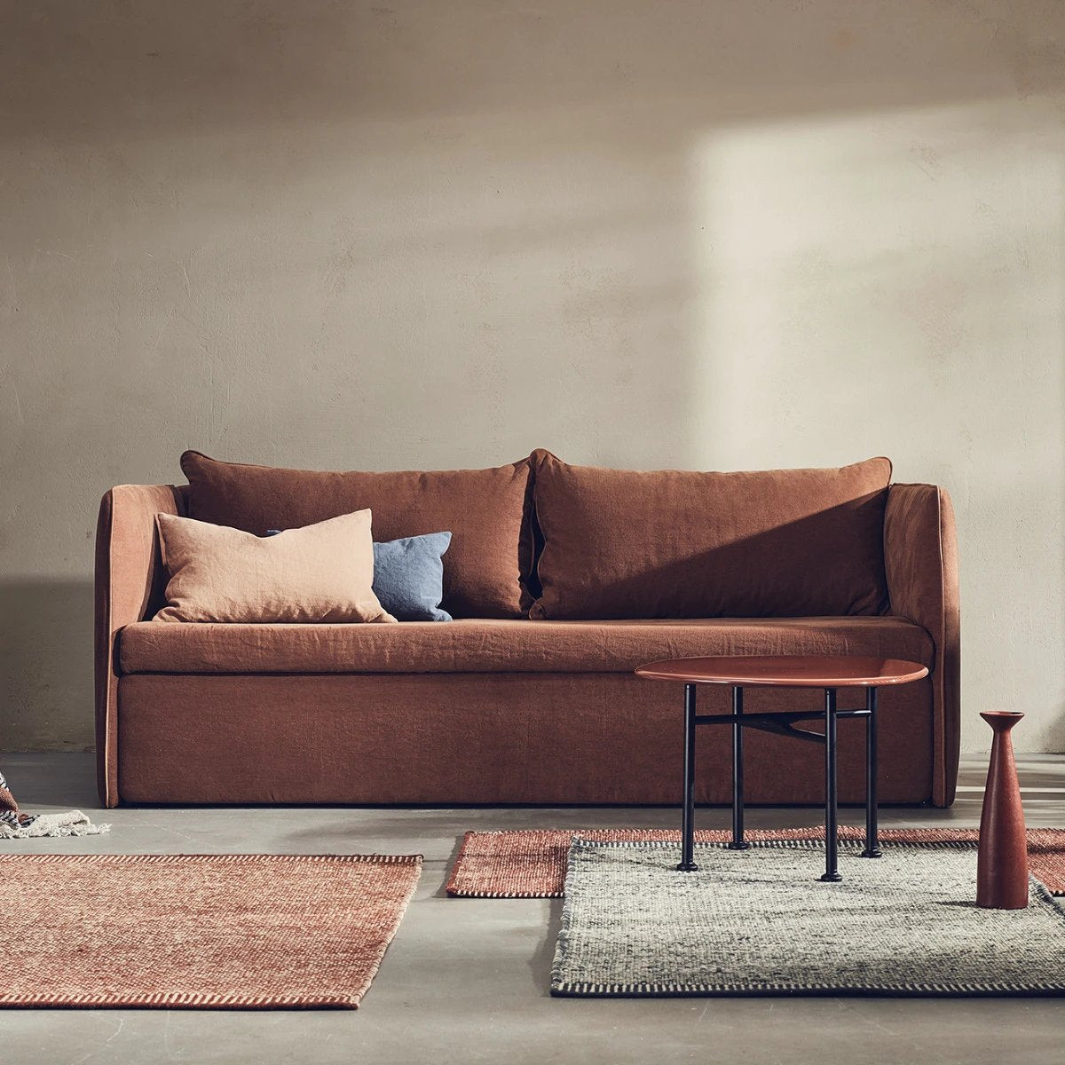 Twin Sofa Bed with Backrest and Armrests