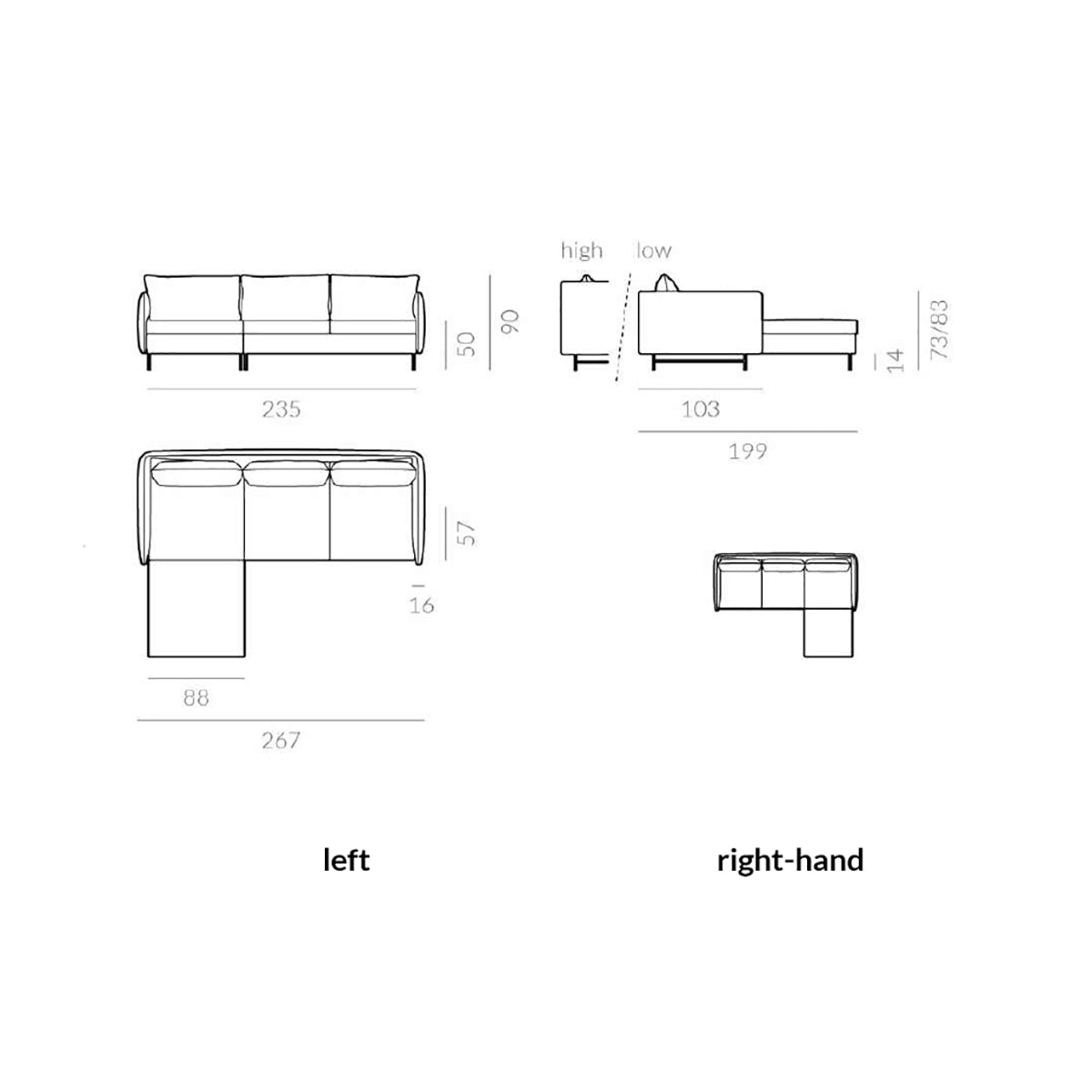 Slim Corner Sofa
