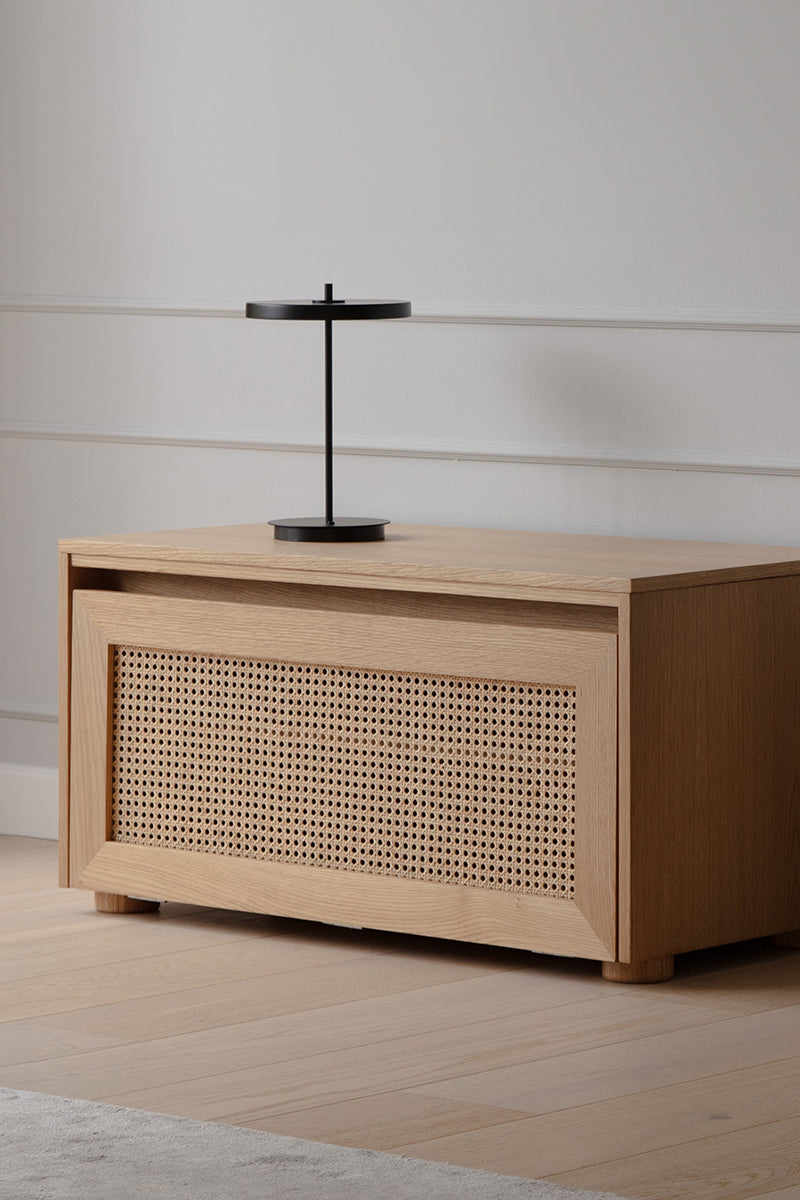 Hideaway Cane Door Storage Bench