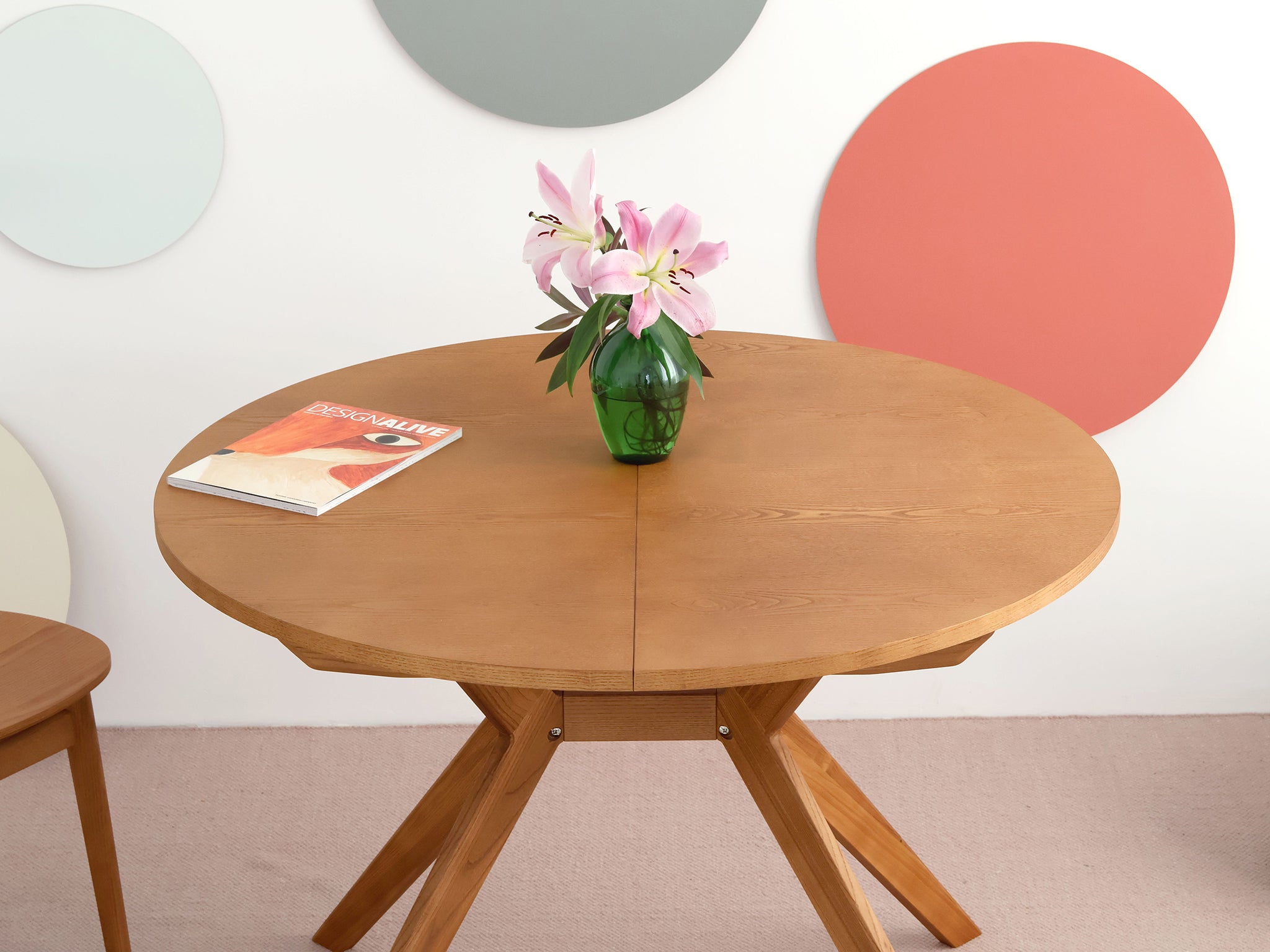 Biju Round Veneered Extendable Dining Table