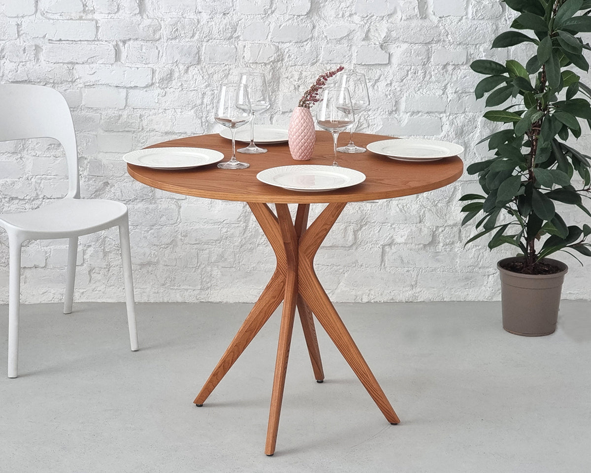 Jubi Round Veneered Dining Table - WOO .Design