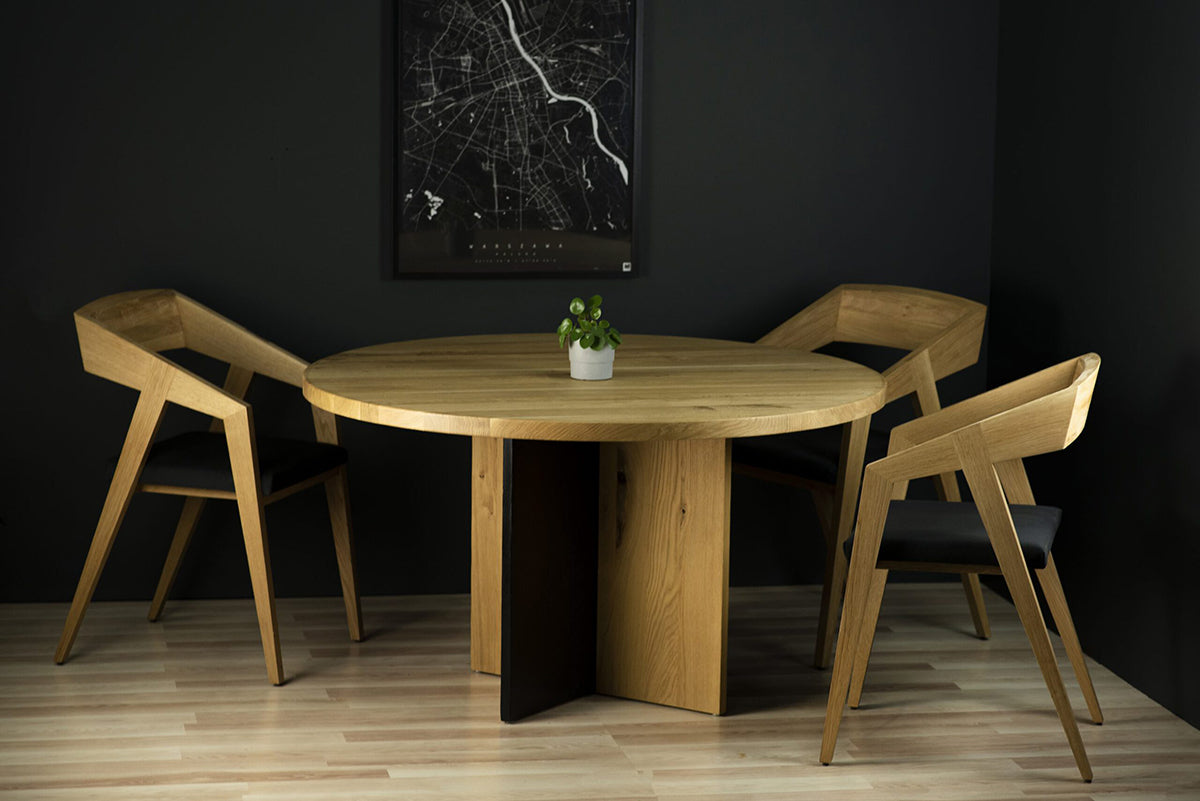 Rosto Oak Round Dining Table