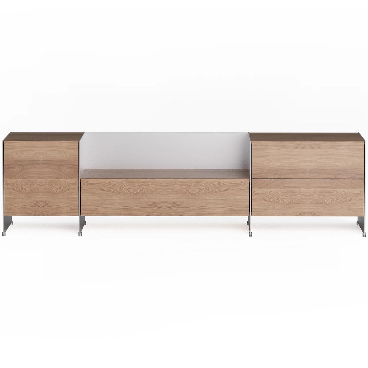 Aloox Set 3 Oak Wood Cabinet