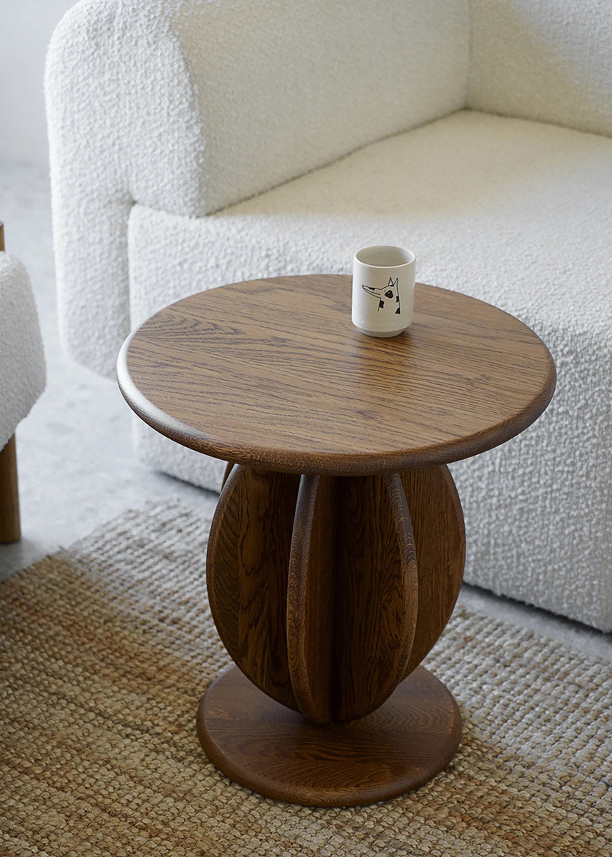 Citrus High Oak Wood Side Table