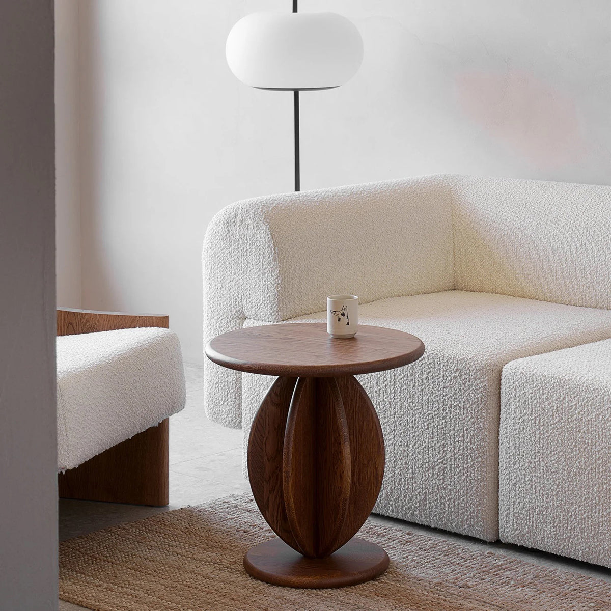 Citrus High Oak Wood Side Table