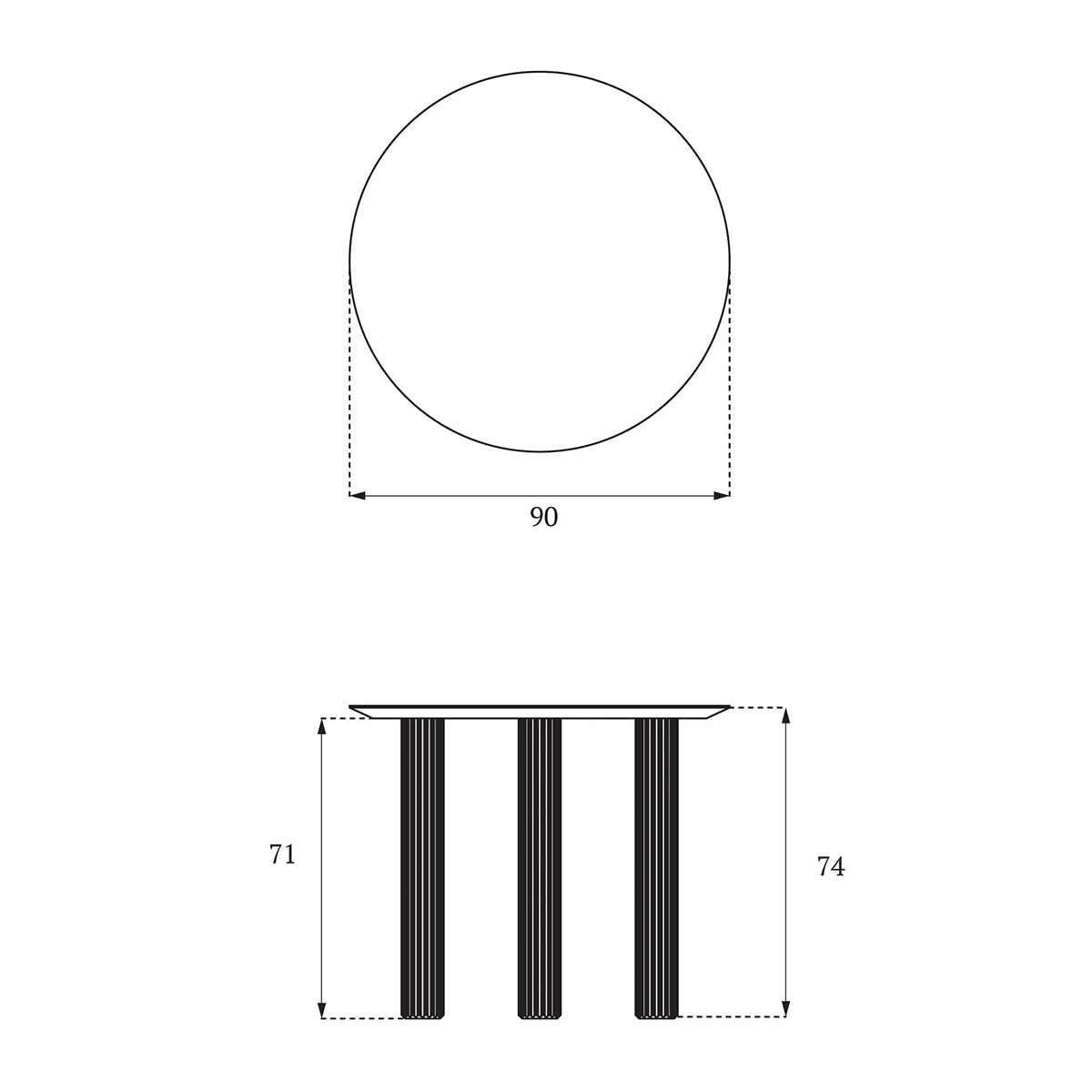 Filar Oak Wood Round Dining Table