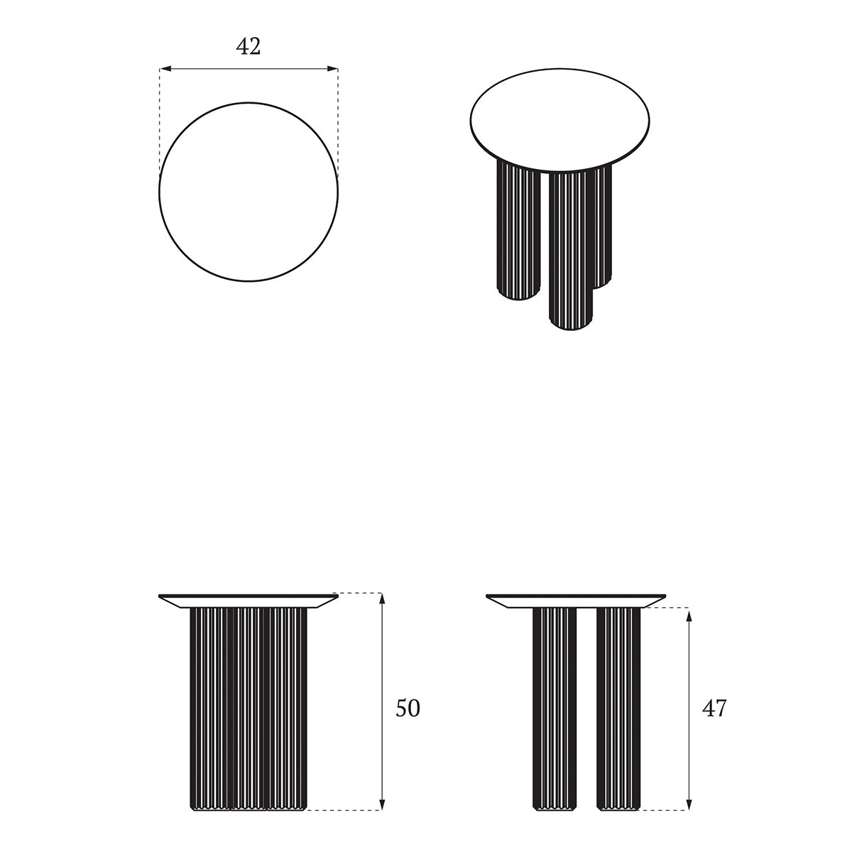 Filar High Oak Wood Side Table