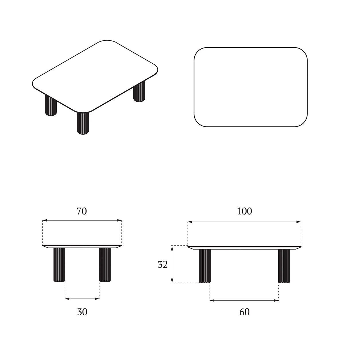 Filar Low Oak Wood Coffee Table