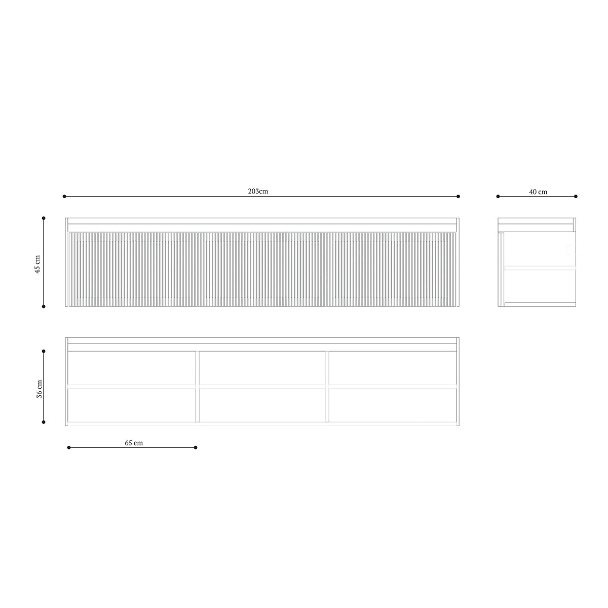 Media 3 Oak Wood TV Unit