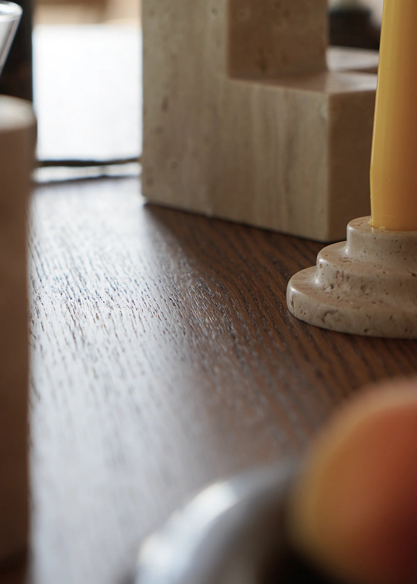 Rokk Travertino Romano Candle Holder