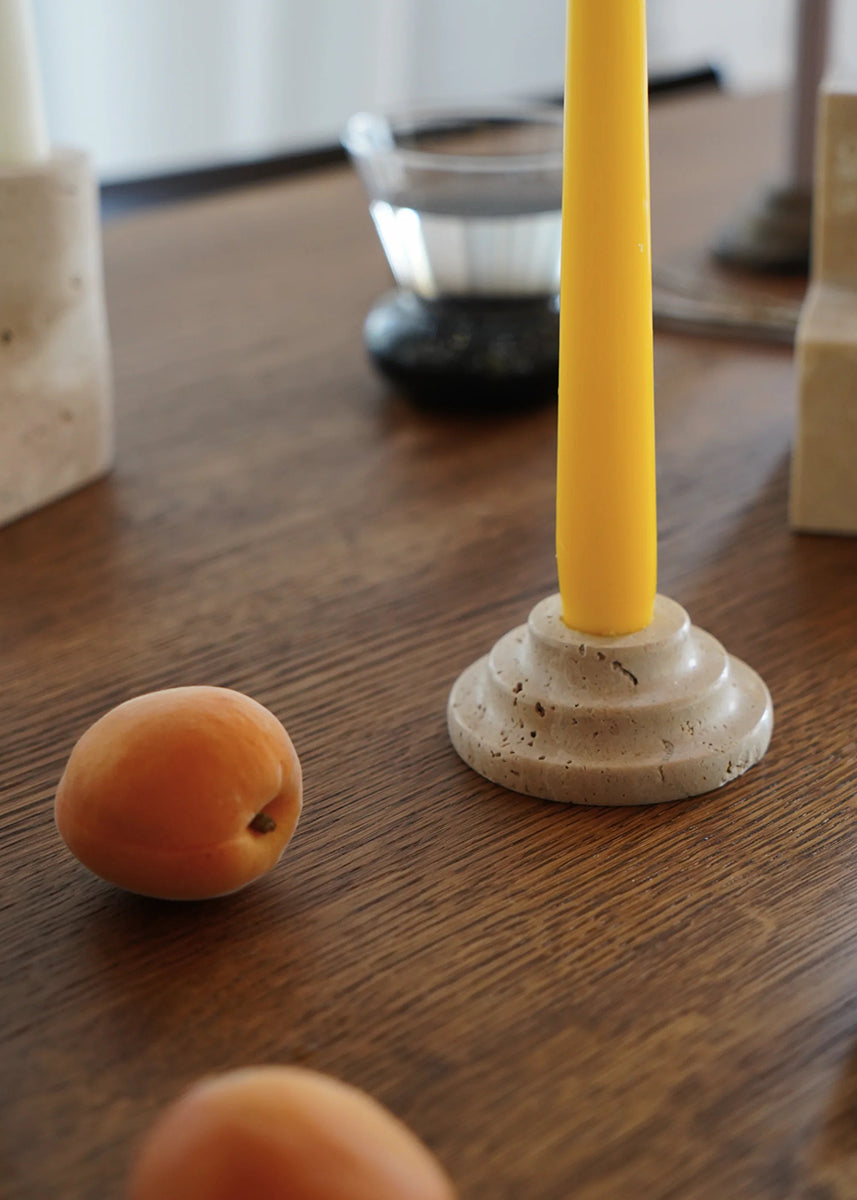 Rokk Travertino Romano Candle Holder
