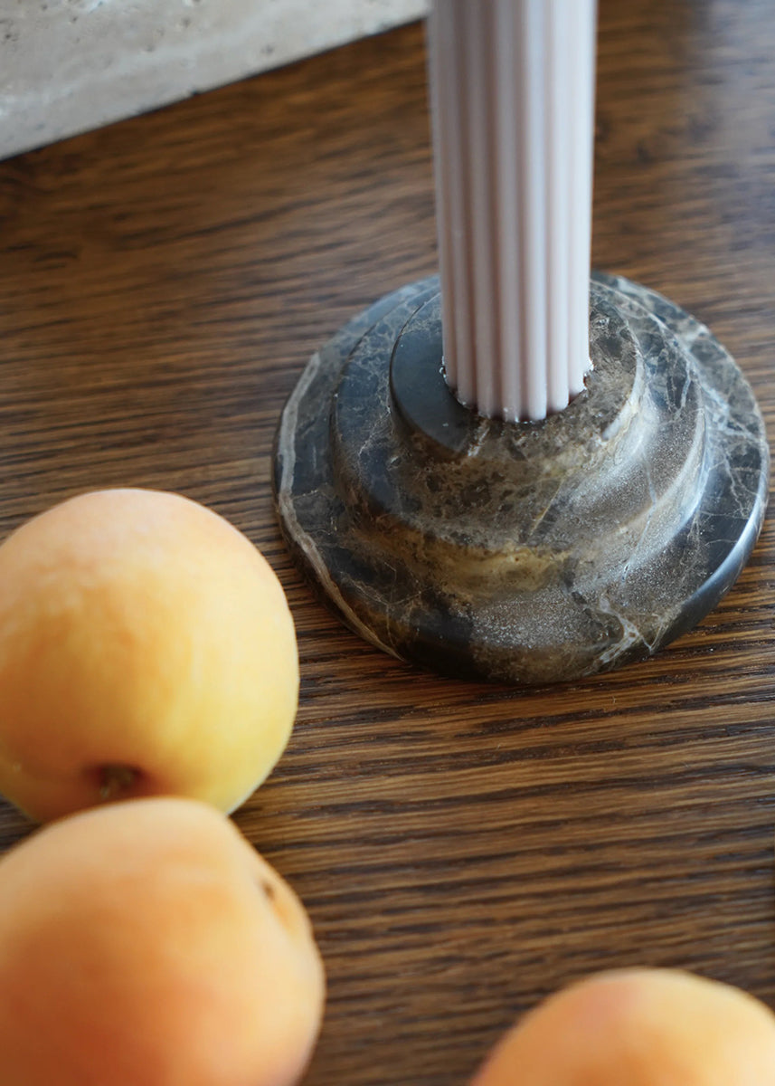 Rokk Dark Emperador Candle Holder