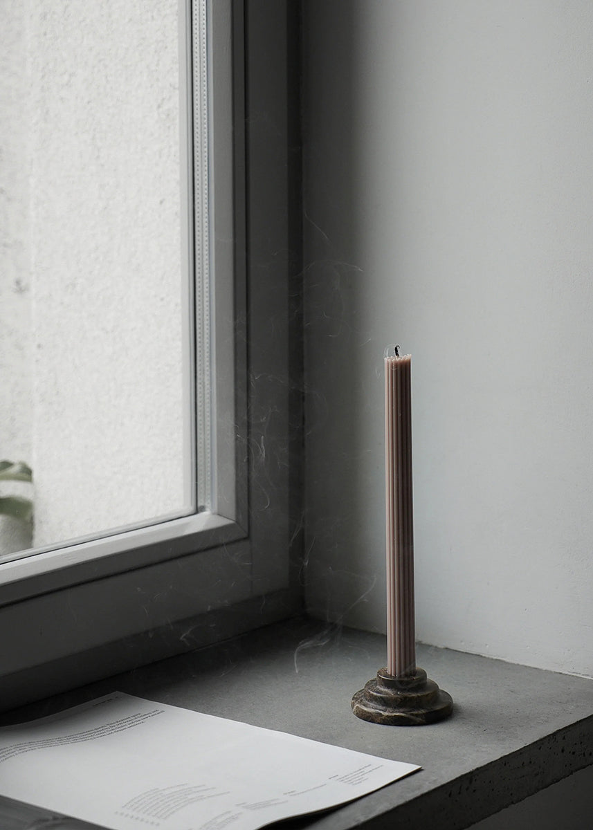 Rokk Dark Emperador Candle Holder