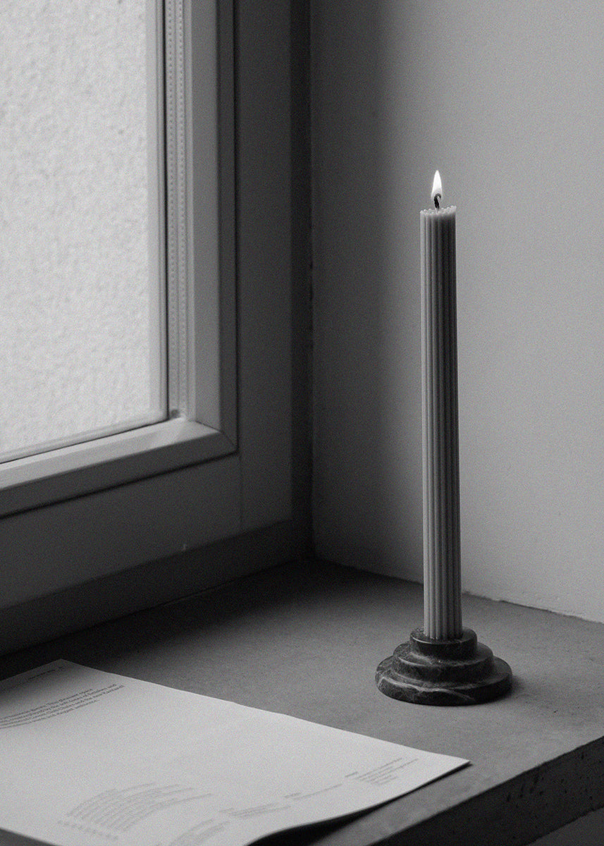 Rokk Dark Emperador Candle Holder