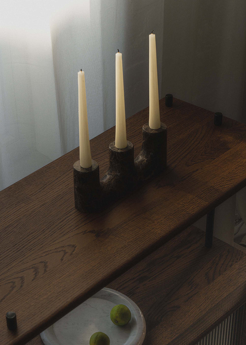 Trilo Dark Emperador Candle Holder