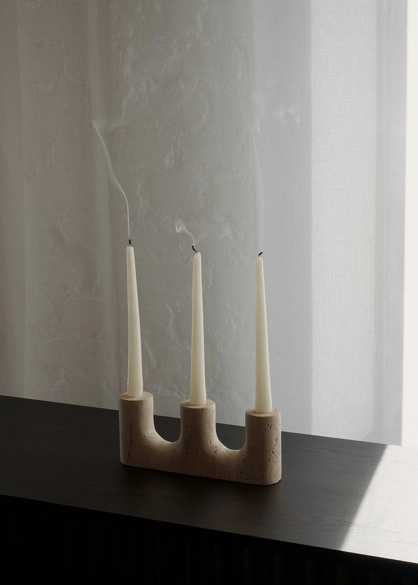 Trilo Travertino Romano Candle Holder