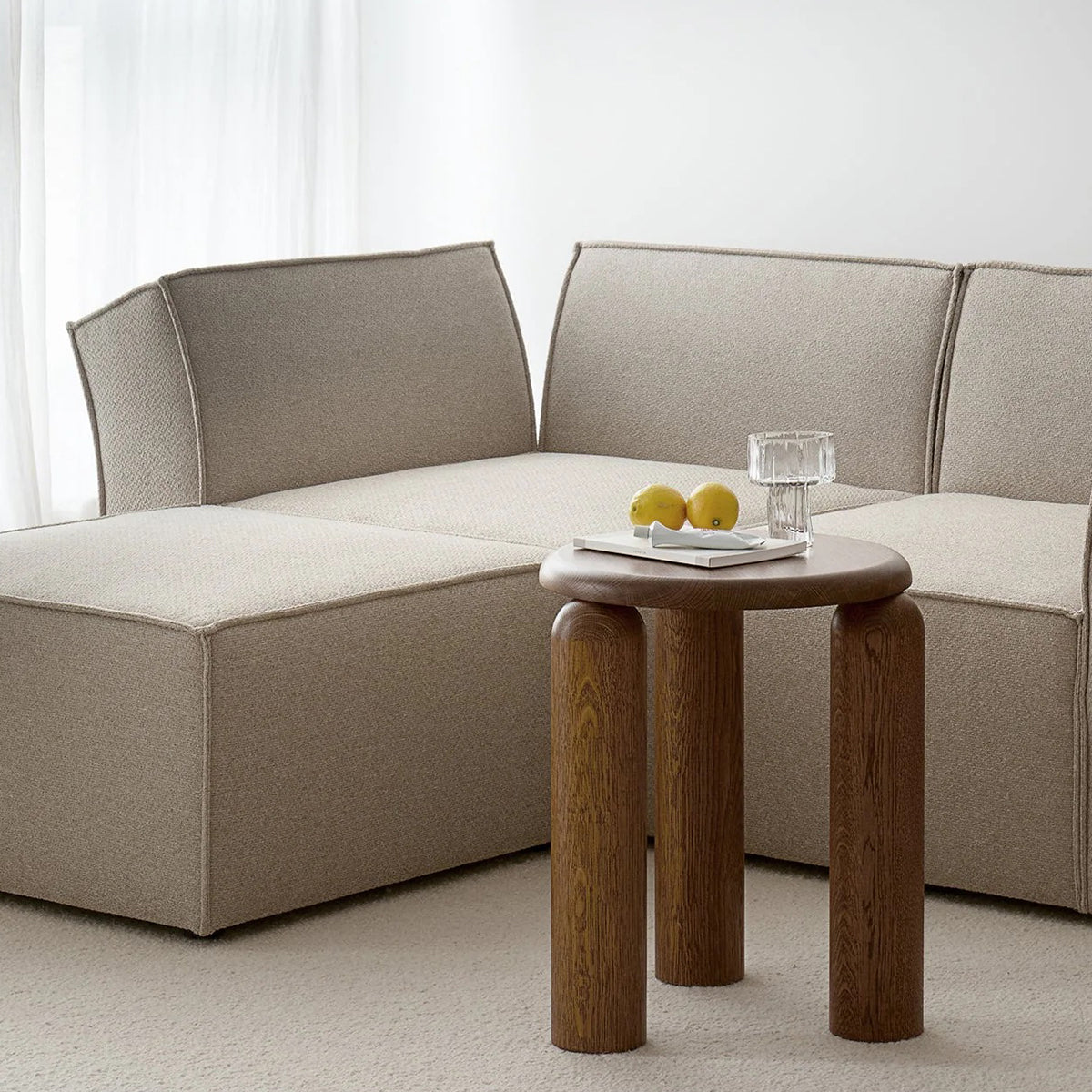 Neo High Oak Wood Side Table