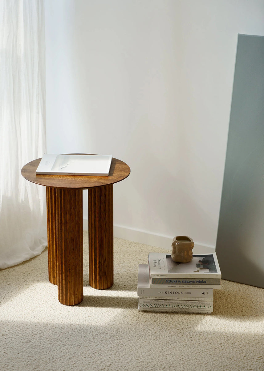 Filar High Oak Wood Side Table