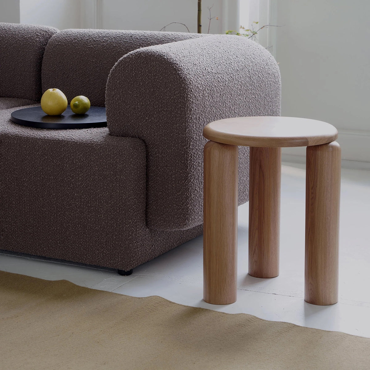 Neo High Oak Wood Side Table
