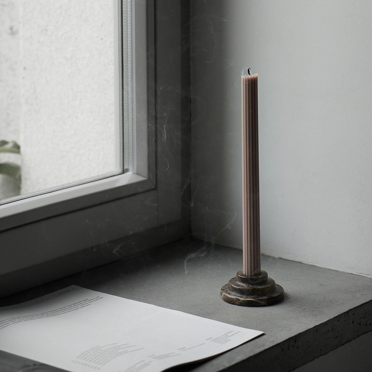 Rokk Dark Emperador Candle Holder