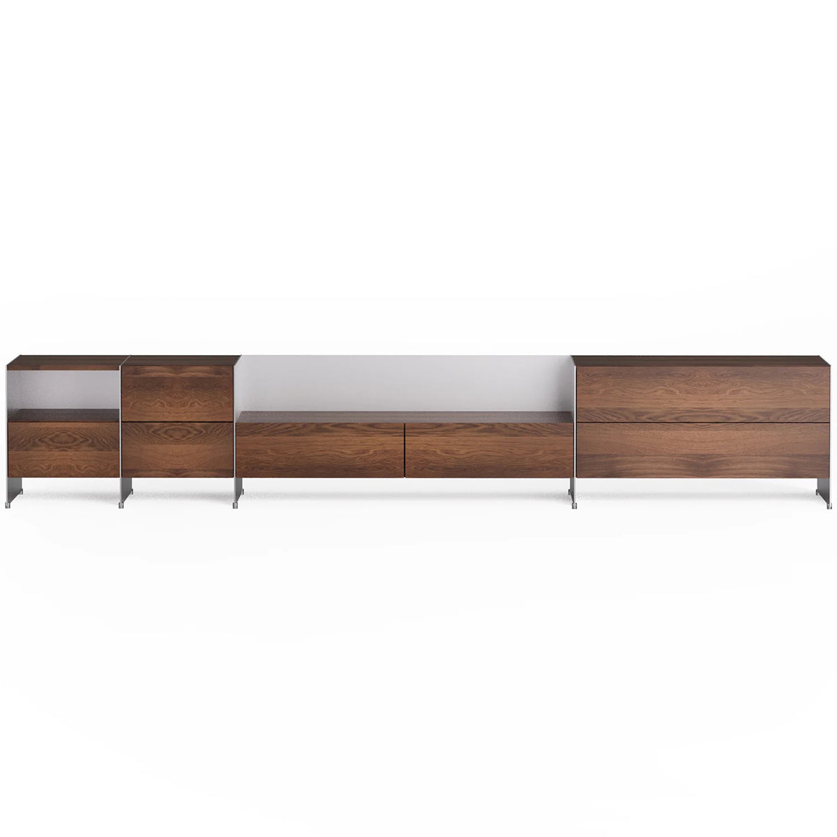 Aloox Set 4 Oak Wood Cabinet