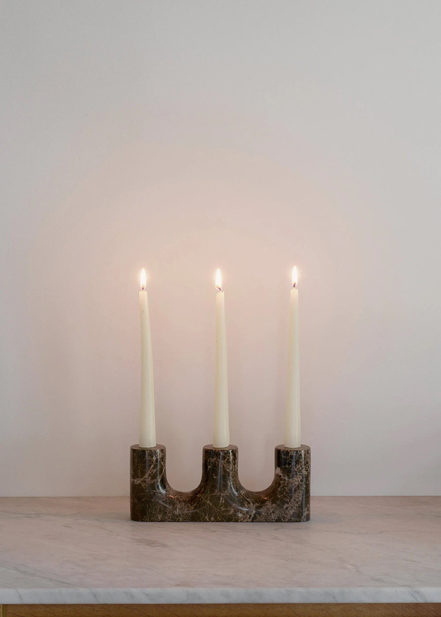 Trilo Dark Emperador Candle Holder