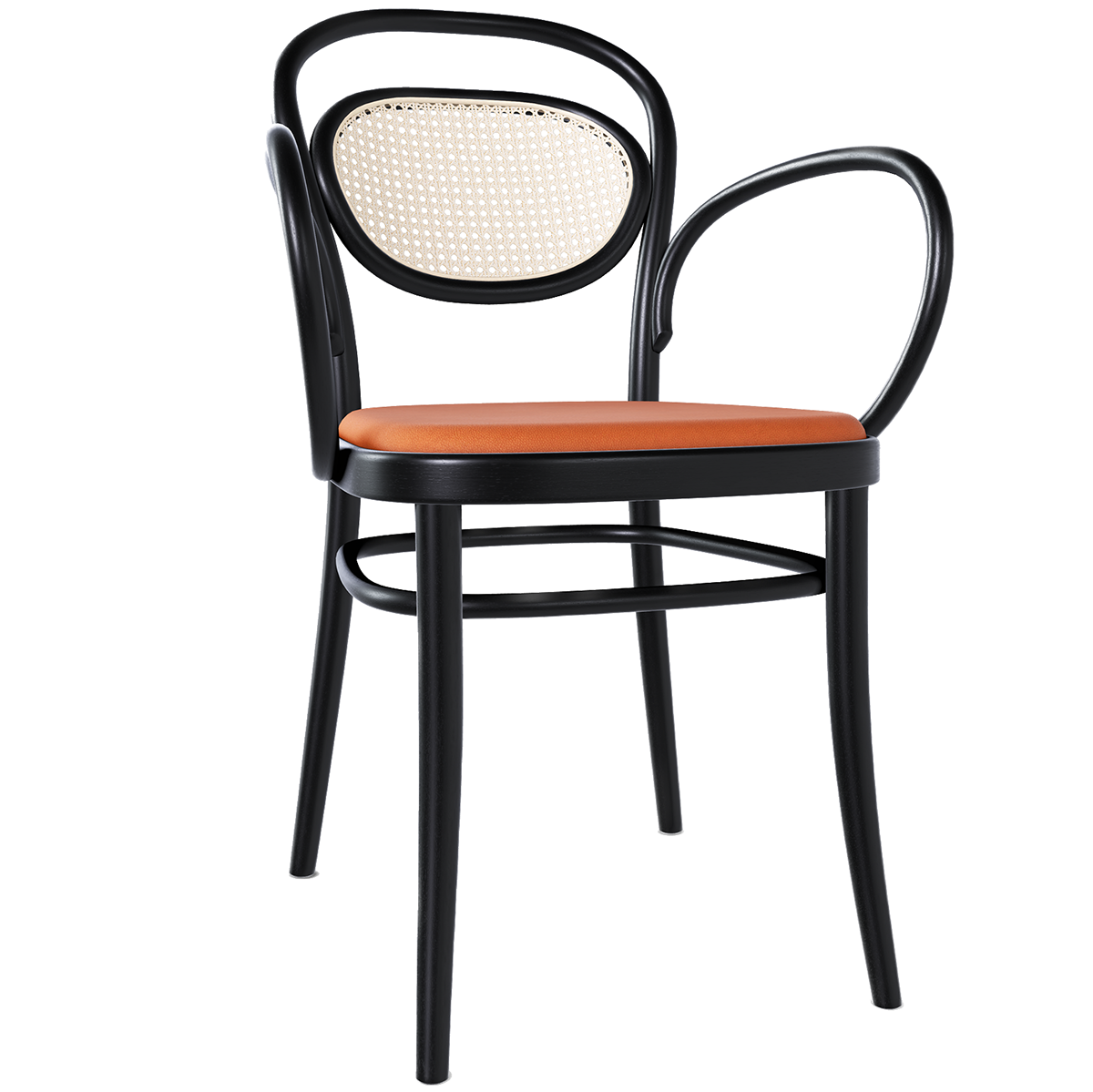 20 Upholstered Seat Mesh/Cane Back Armchair - WOO .Design