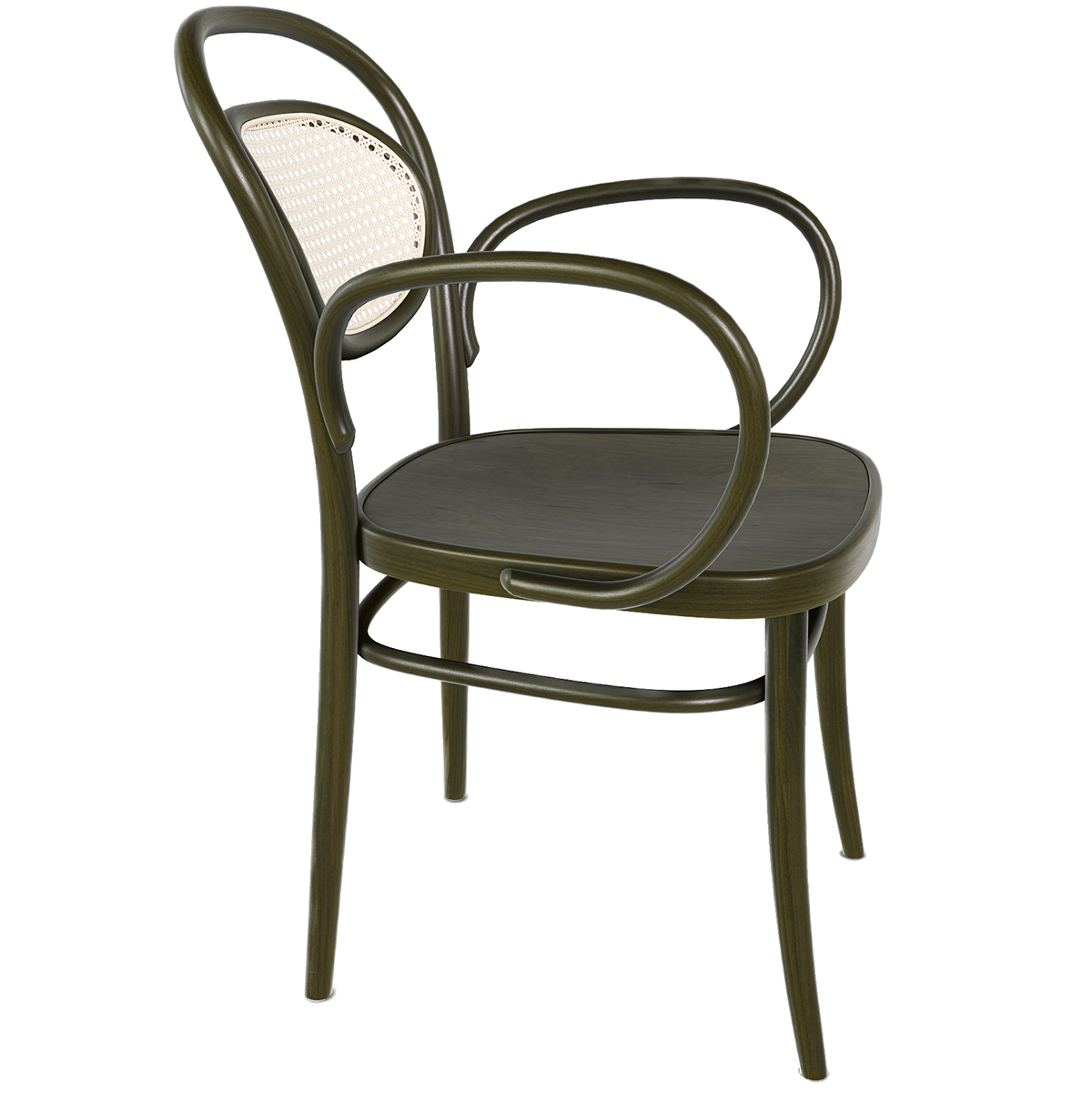 20 Wood Seat Mesh/Cane Back Armchair - WOO .Design