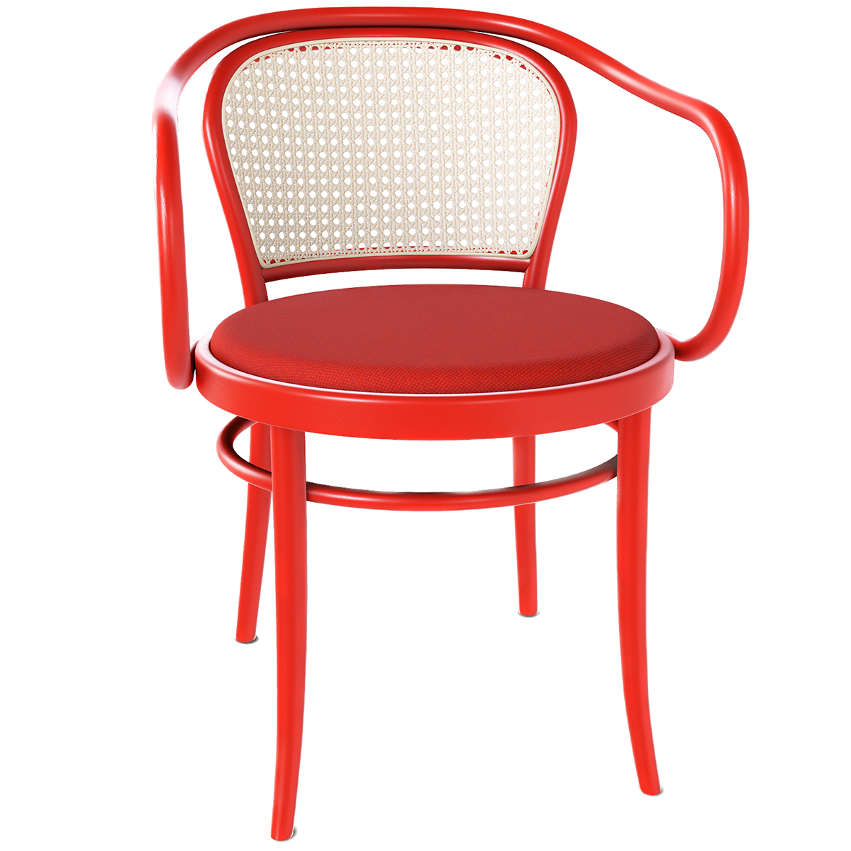 33 Upholstered Seat Mesh/Cane Back Armchair - WOO .Design