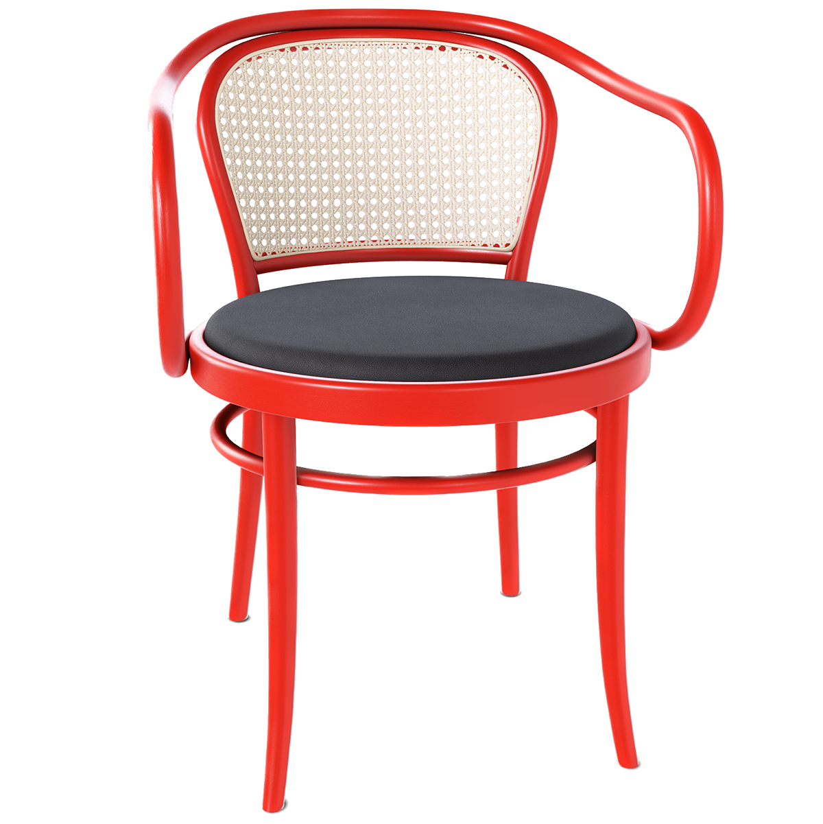 33 Upholstered Seat Mesh/Cane Back Armchair - WOO .Design