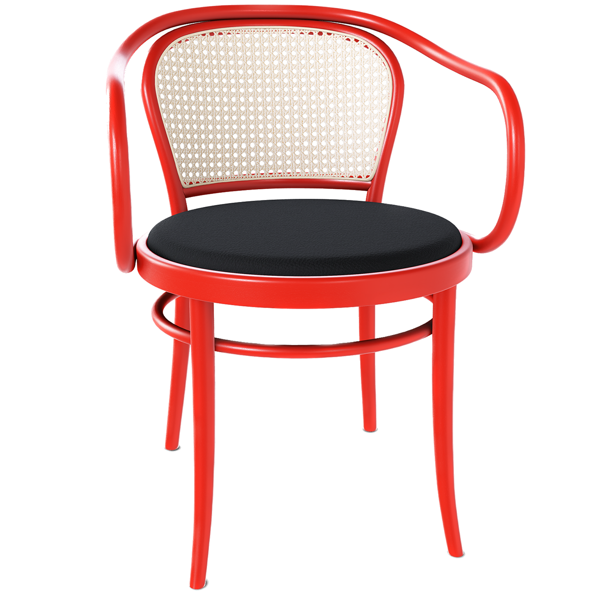 33 Upholstered Seat Mesh/Cane Back Armchair - WOO .Design