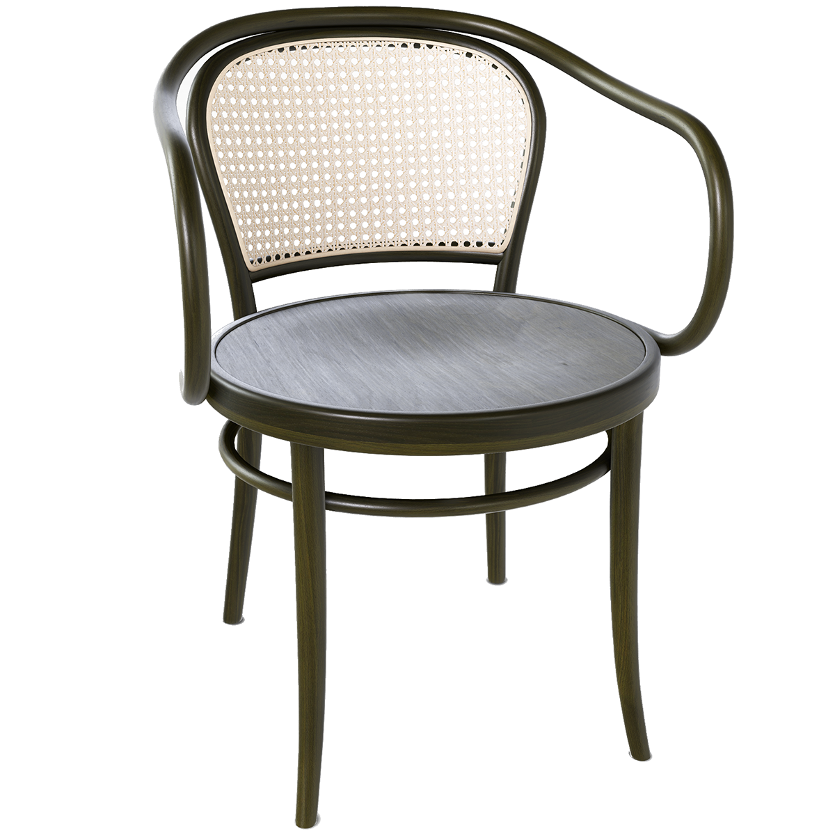 33 Wood Seat Mesh/Cane Back Armchair - WOO .Design