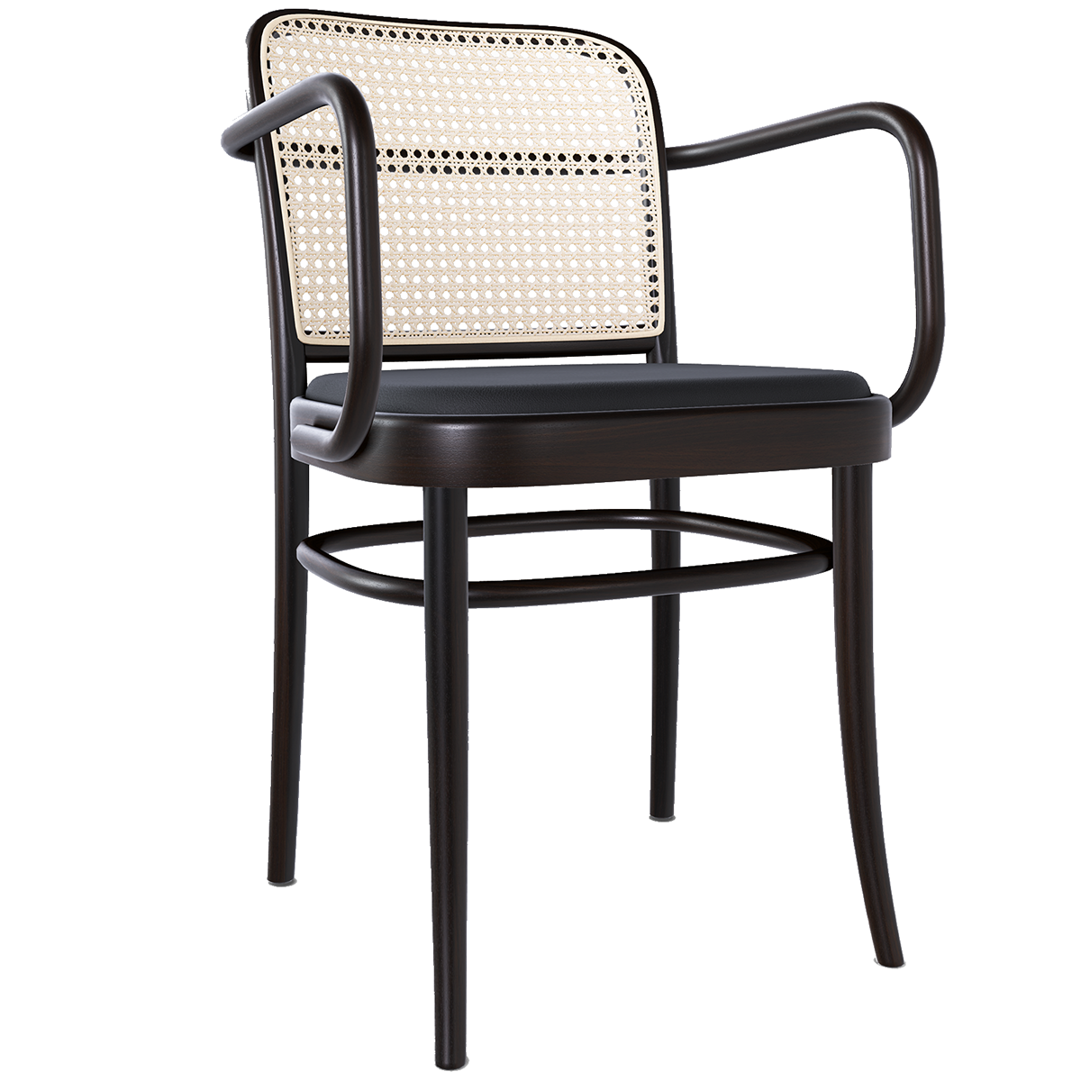 811 Upholstered Seat Mesh/Cane Back Armchair - WOO .Design