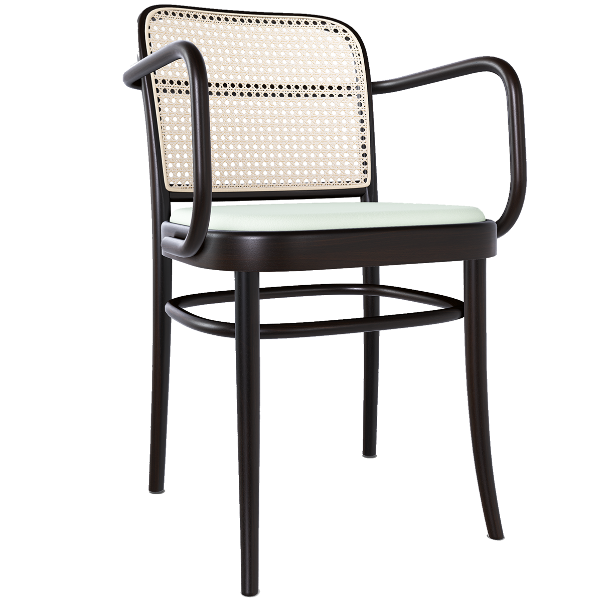 811 Upholstered Seat Mesh/Cane Back Armchair - WOO .Design