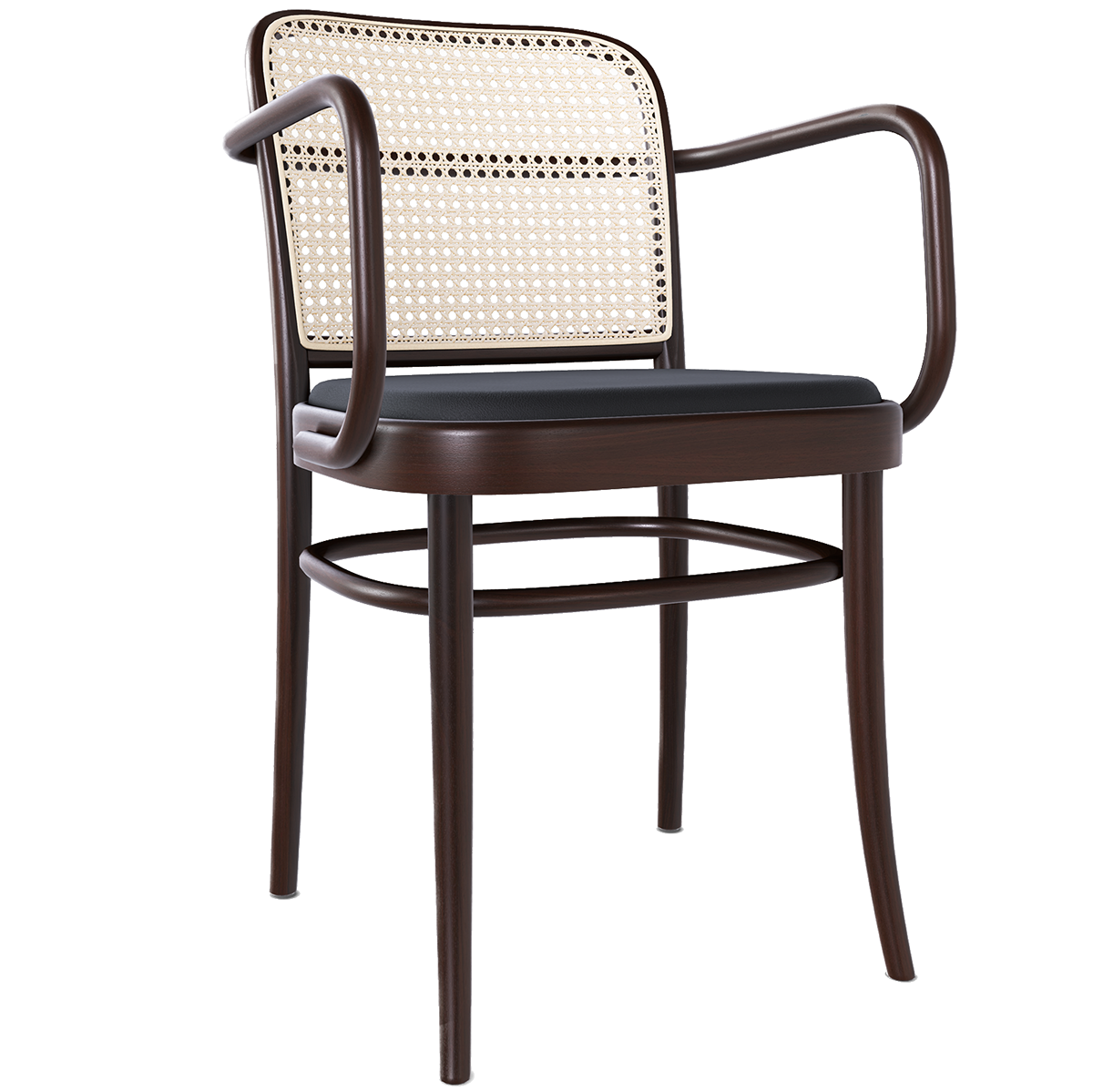811 Upholstered Seat Mesh/Cane Back Armchair - WOO .Design