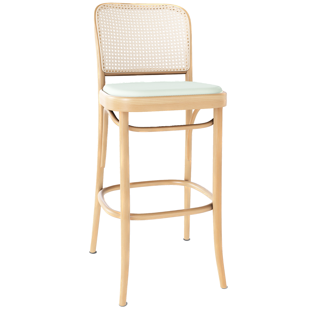 811 Upholstered Seat Mesh/Cane Back Barstool - WOO .Design